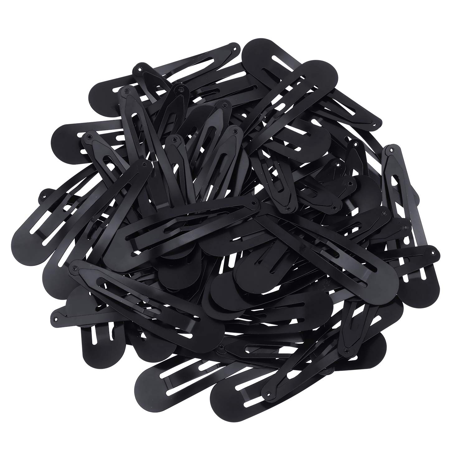 50 Pieces 3.5 Inch Large Metal Snap Hair Clips - No Slip Hair Barrettes for Women & Girls - Strong Hold Side Clamp Hair Accessories for Long & Thick Hair (Black) - Perfect for School, Work, Sports & Everyday Styling