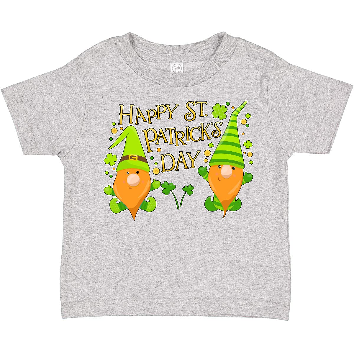 Inktastic Happy St. Patrick's Day Gnomes & Clovers Toddler T-Shirt - Cute Irish Holiday Outfit for Babies & Toddlers - Perfect for St. Paddy's Day Celebrations, Parades & Family Photos