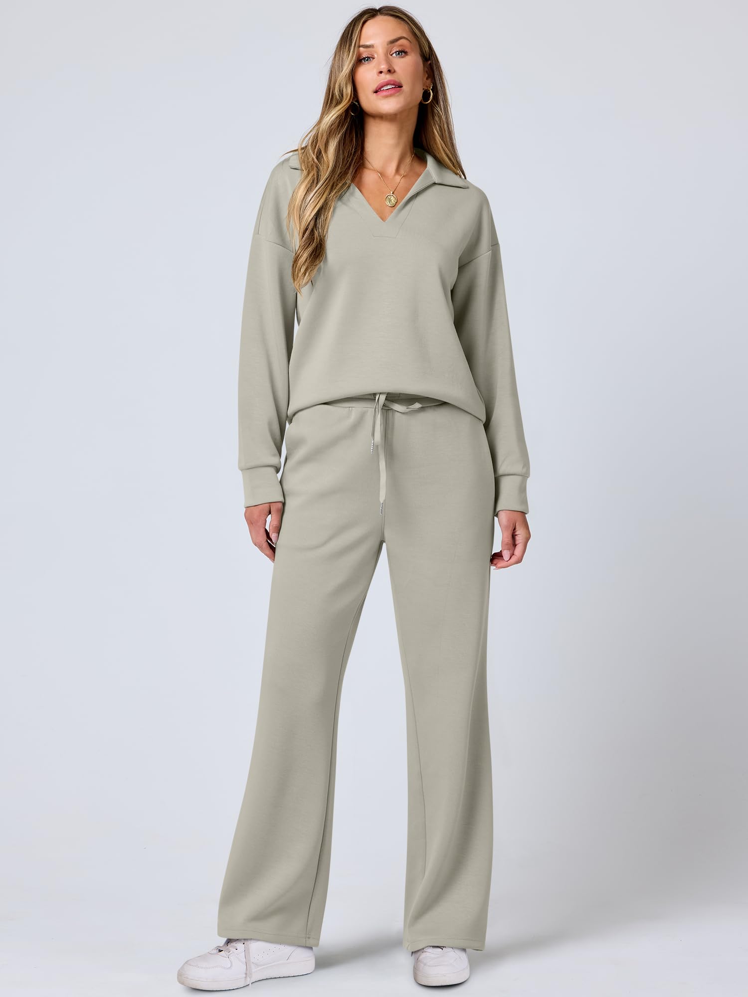 ANRABESS Women's 2-Piece Sweatsuit Set - Oversized Long Sleeve Sweatshirt & Jogger Pants Comfy Lounge Wear for Fall | Casual Outfit, Home Relaxation, Running Errands