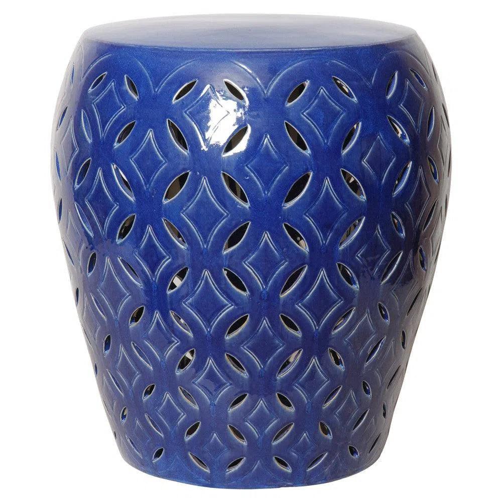 22 Inch Decorative Lattice Garden Stool - Outdoor Patio Furniture for Garden, Yard, and Poolside Decor
