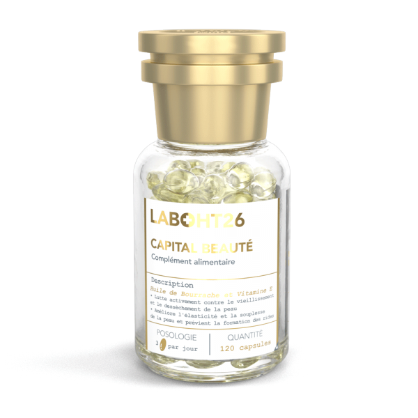 HT26 PARIS Borage Oil Capsules - 100% Pure Borage Seed Oil for Skin Hydration & Anti-Aging | Supports Healthy Skin, Hair & Nails | Perfect for Daily Wellness Routine & Natural Beauty Regimen