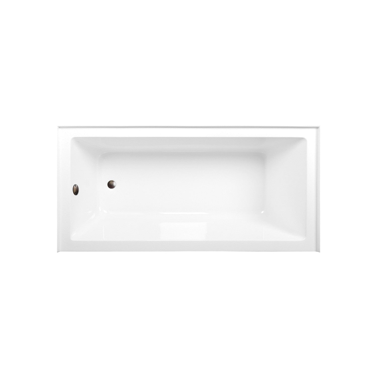 Aqua Eden 66 Inch Acrylic Rectangular 3-Wall Alcove Bathtub Combo with Waste & Overflow Drain - Left Hand Drain, Glossy White/Oil Rubbed Bronze - Perfect for Modern Bathroom Renovations & Spa-Like Retreats