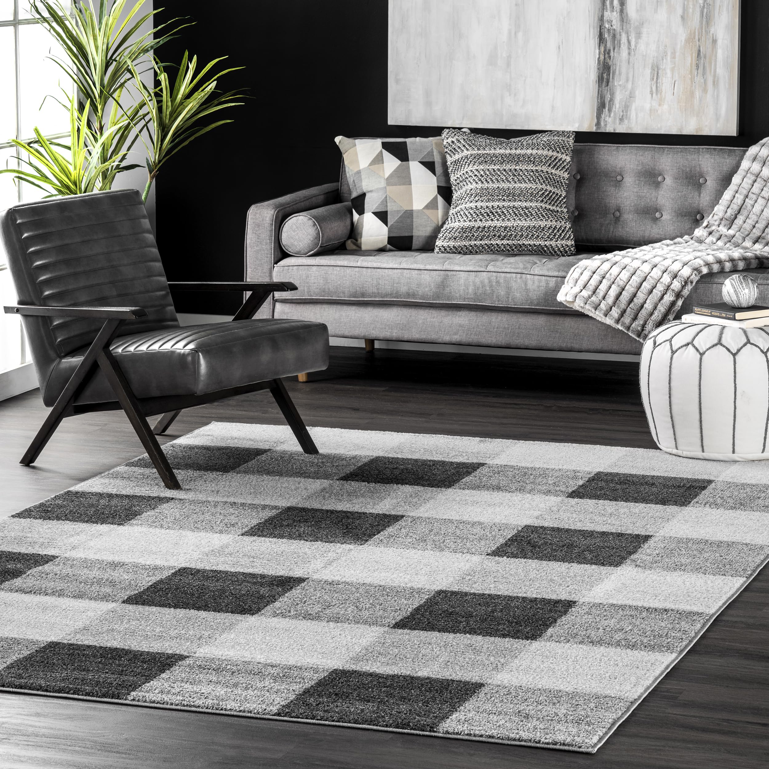 nuLOOM 10' x 14' Performance Indoor Area Rug - Non-Shedding, Power Loomed High-Traffic Rug for Living Room, Bedroom & Home in Aisha Grey - Perfect for Family Gatherings, Cozy Nights & Home Decor