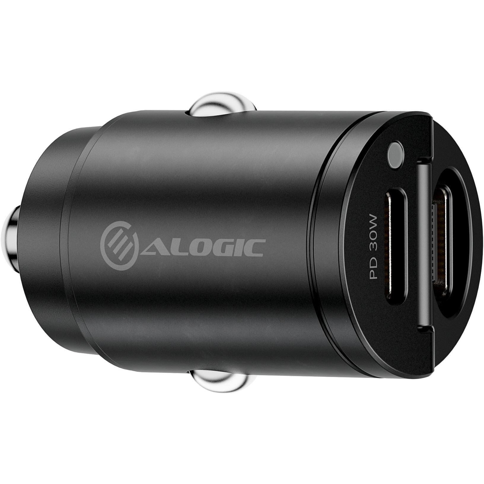 ALOGIC 30W Fast Car Charger with Dual USB-C Ports - Compact & Powerful for iPhone, Android, and More | Perfect for Road Trips & Daily Commutes