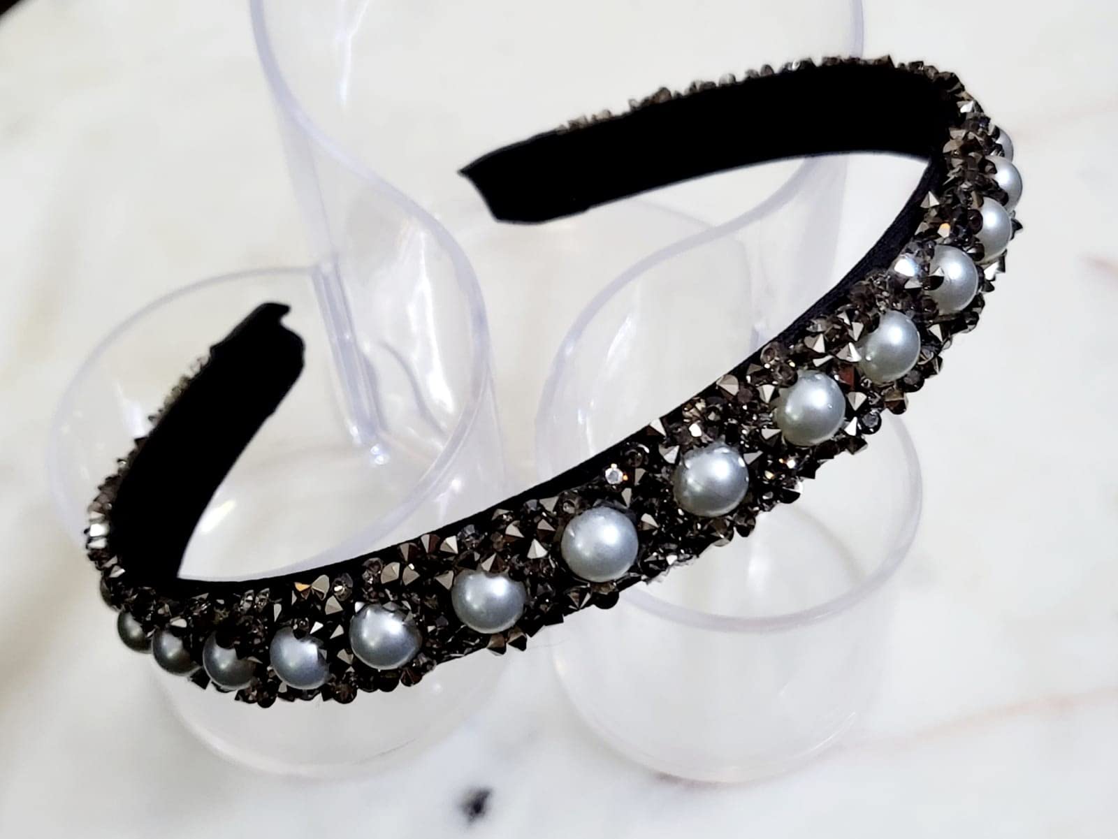 Elegant Black Elastic White Cane & 505L Plastic Hair Clips Set of 3 - Fancy Hair Accessories for Women & Girls | Perfect for Parties, Weddings & Daily Styling