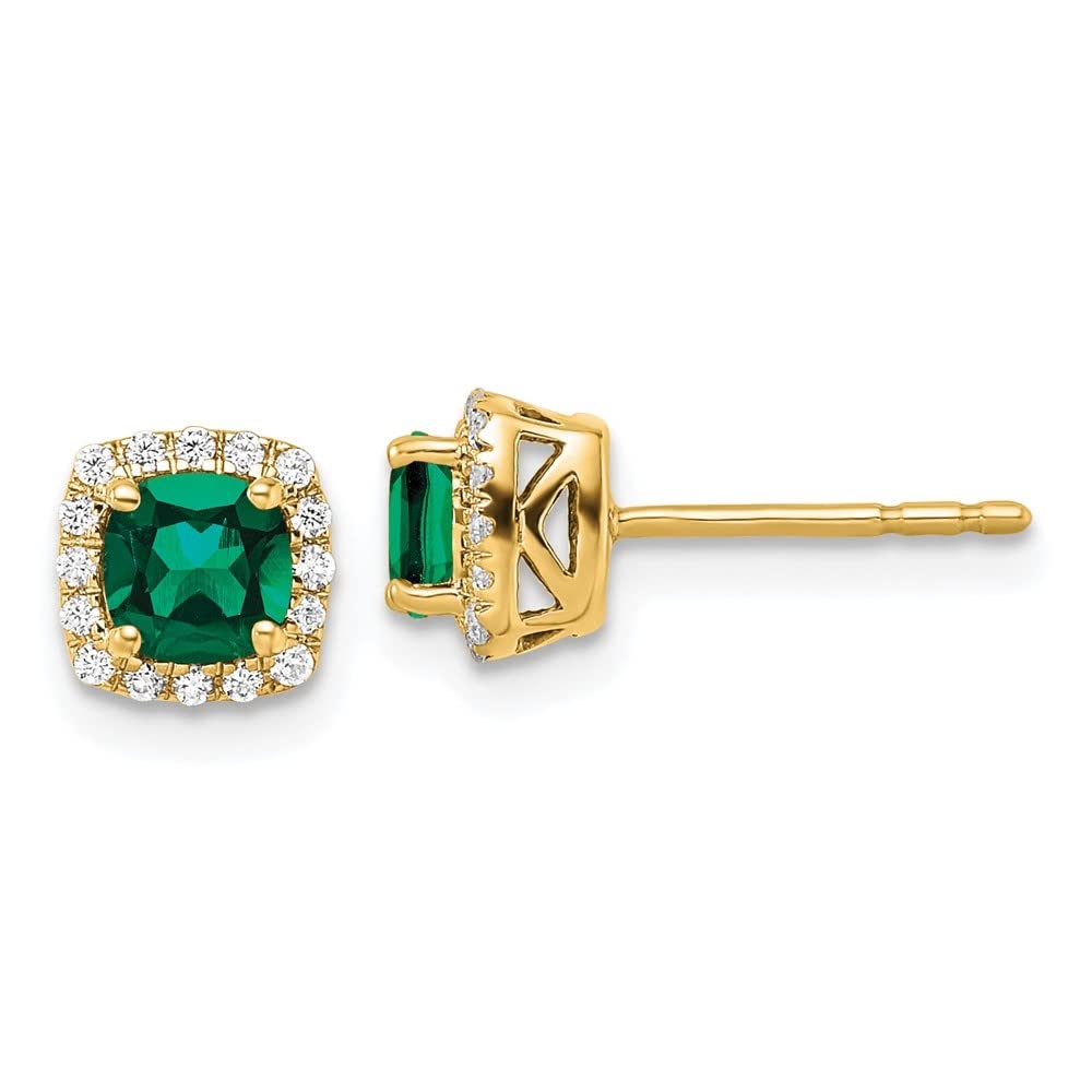 10K White Gold Lab-Grown Diamond & Gemstone Halo Stud Earrings for Women | Luxury Fine Jewelry | Perfect for Weddings, Anniversaries & Special Occasions
