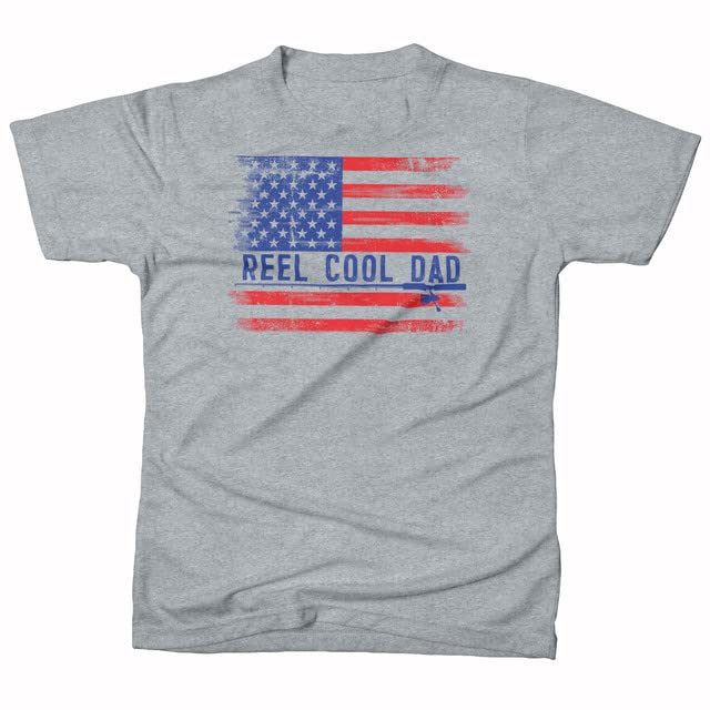 Reel Cool Fishing Shirt for Men - Comfortable & Stylish Papa Shirt with American Flag Design - Perfect for Father's Day Gifts, Bass Fishing & Outdoor Activities