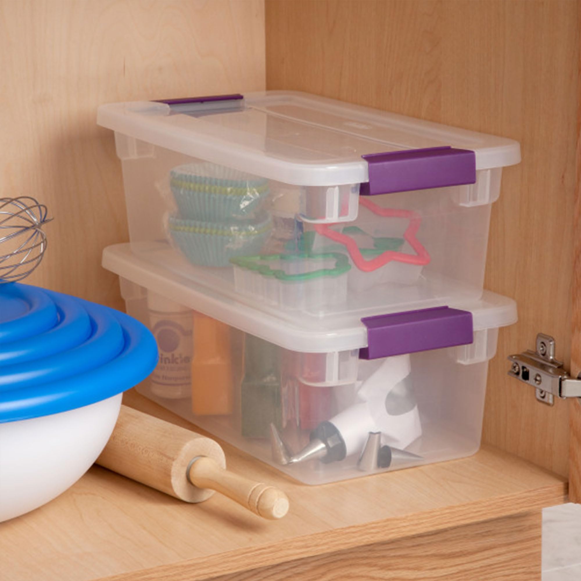 Sterilite 48-Pack 6 Quart ClearView Latch Storage Boxes - Stackable Plastic Organizer Bins for Home, Office & Closet Organization - Perfect for Toys, Crafts, Seasonal Decor & Pantry Storage