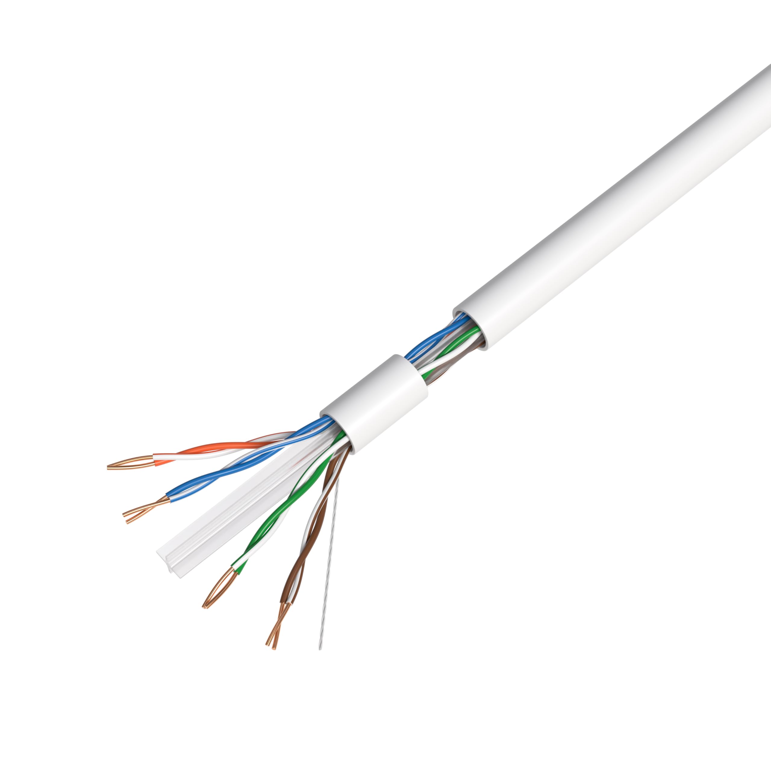 1000ft Plenum CMP CAT6 Ethernet Cable - Solid UTP 23AWG 550MHz LAN Network Wire - CCA (Copper Clad Aluminum) Bulk Pull Box - White | Ideal for Office Networking, Data Centers & Home Internet Setup