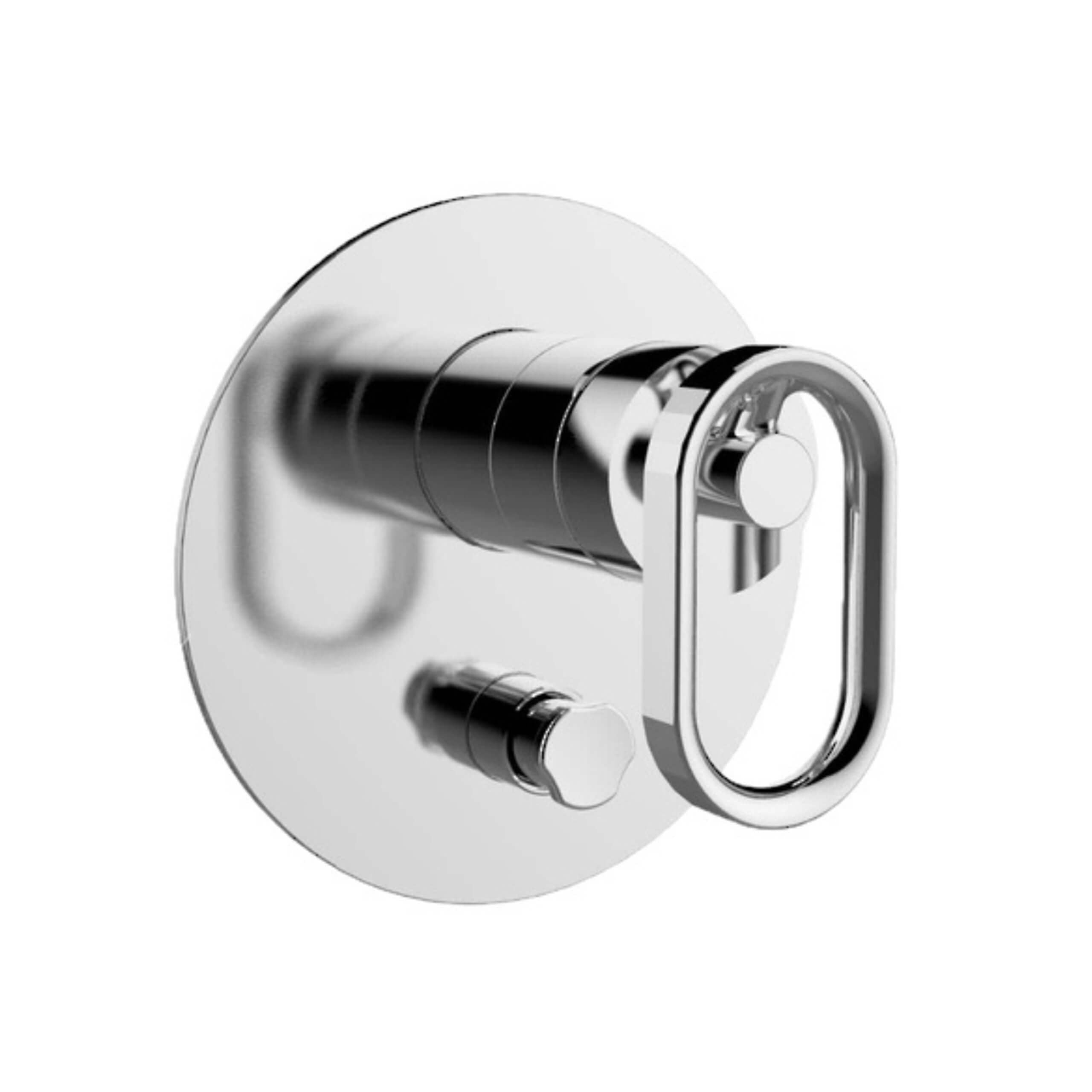 Brushed Nickel Shower Diverter Trim Kit with Industrial Handle - Perfect for Modern Bathroom & Spa Shower Renovations