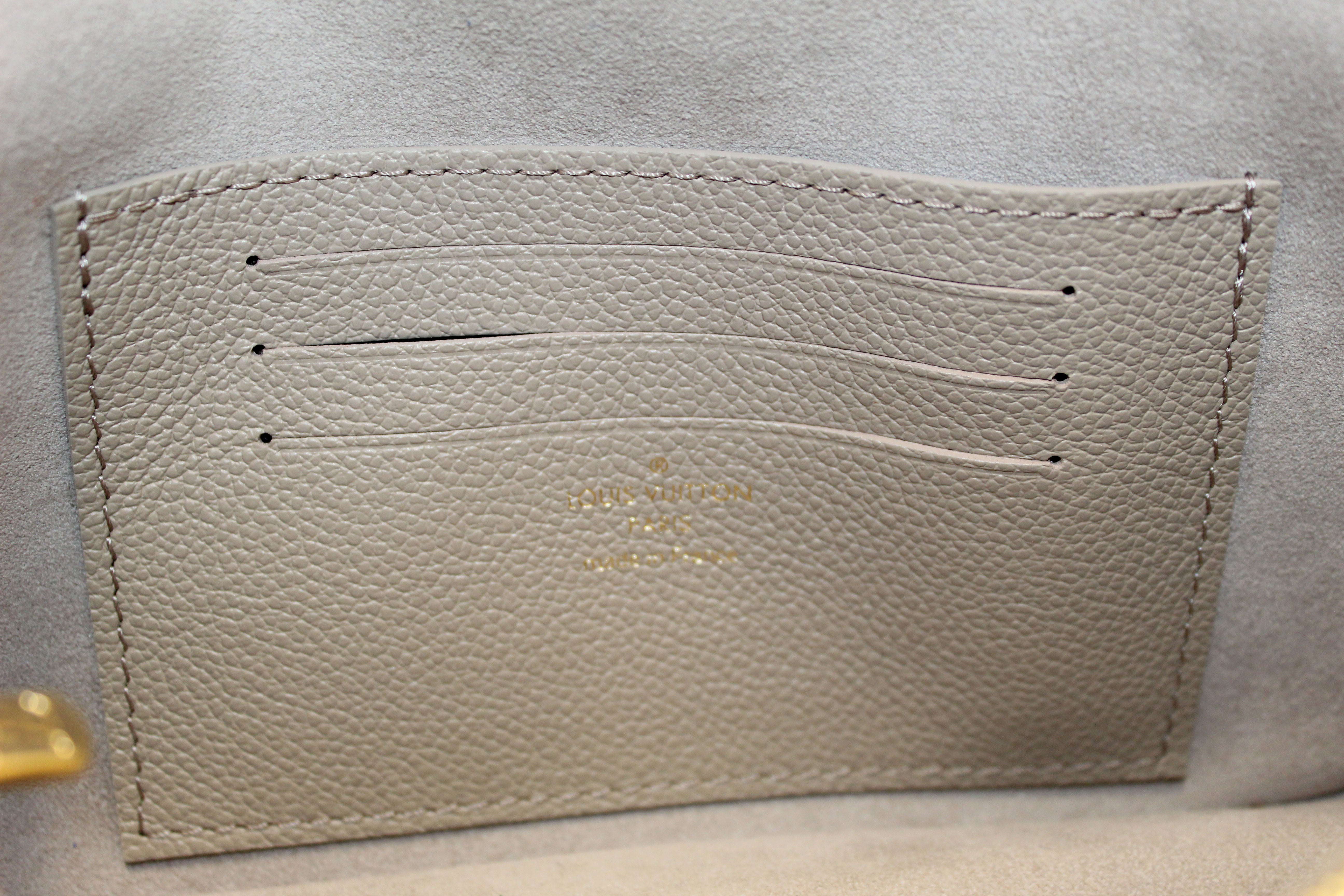 Authentic Louis Vuitton Grey & Cream Bicolor Monogram Empreinte Wallet on Chain Ivy Crossbody Bag - Perfect for Date Night & Evening Events