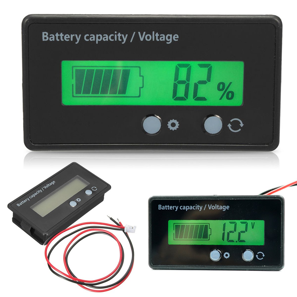Tosuny LCD Battery Monitor 6-70V - Waterproof Voltage Meter for Solar/RV/Marine