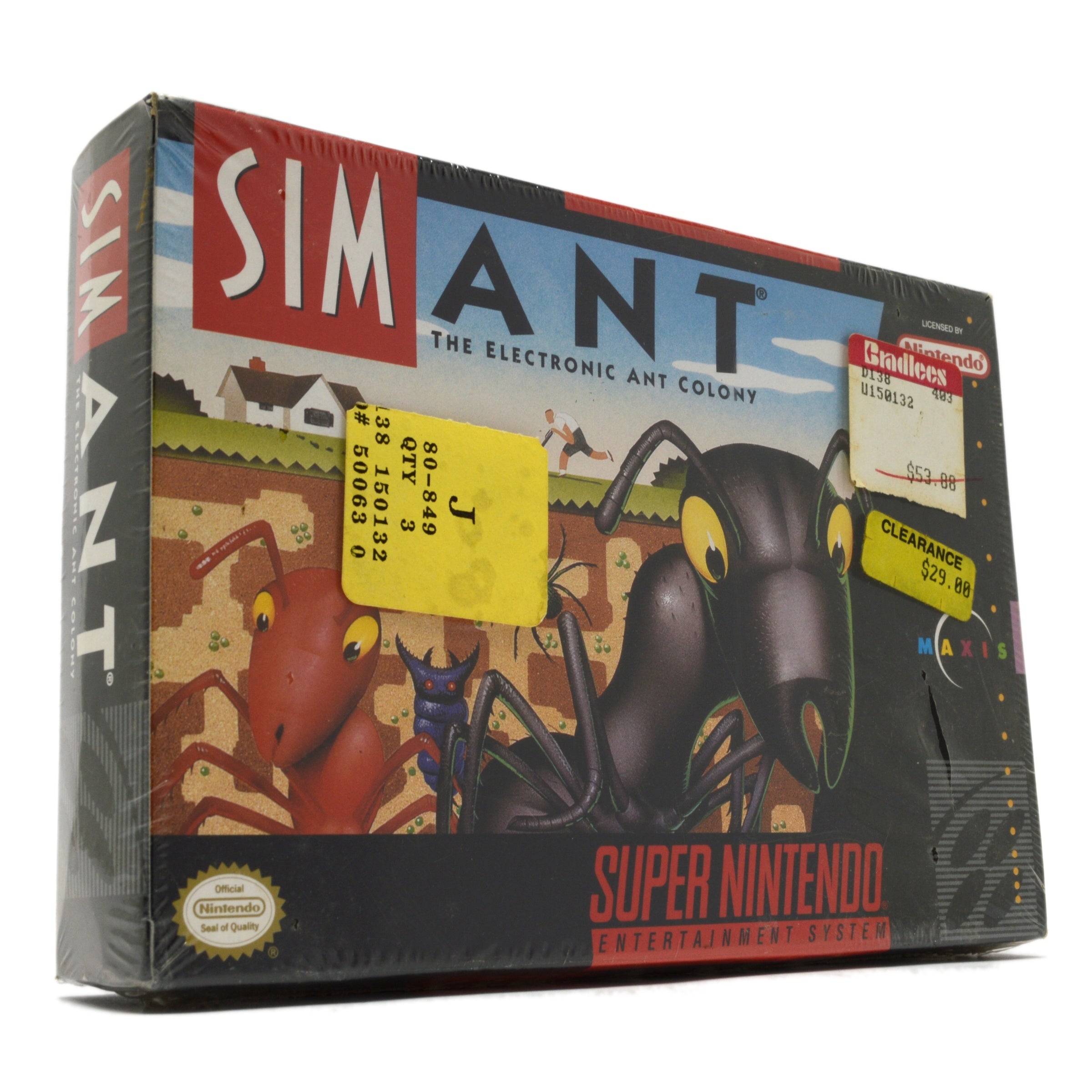 Brand New Super Nintendo SNES SIM ANT Game - MISB NIB MIB Sealed North America Version - Perfect for Retro Gaming Collectors & Classic Console Enthusiasts