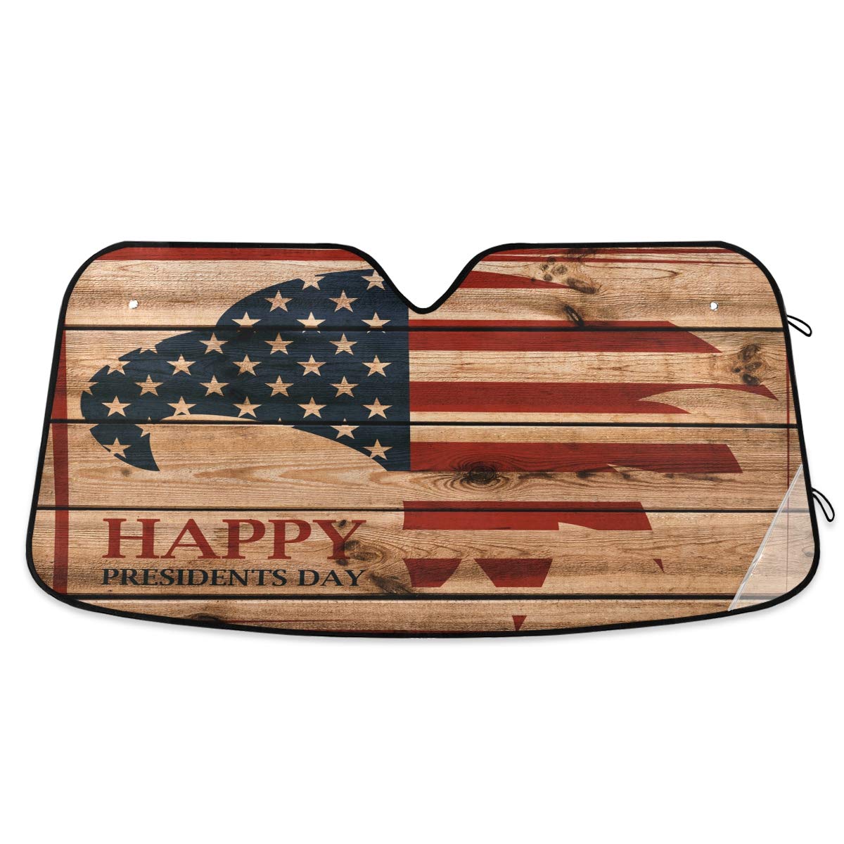 Foldable Car Sun Shade for Windshield - Presidents Day Emblem American Hawk Auto Sunshade for Cars & Vans, UV Protection for Parking & Travel