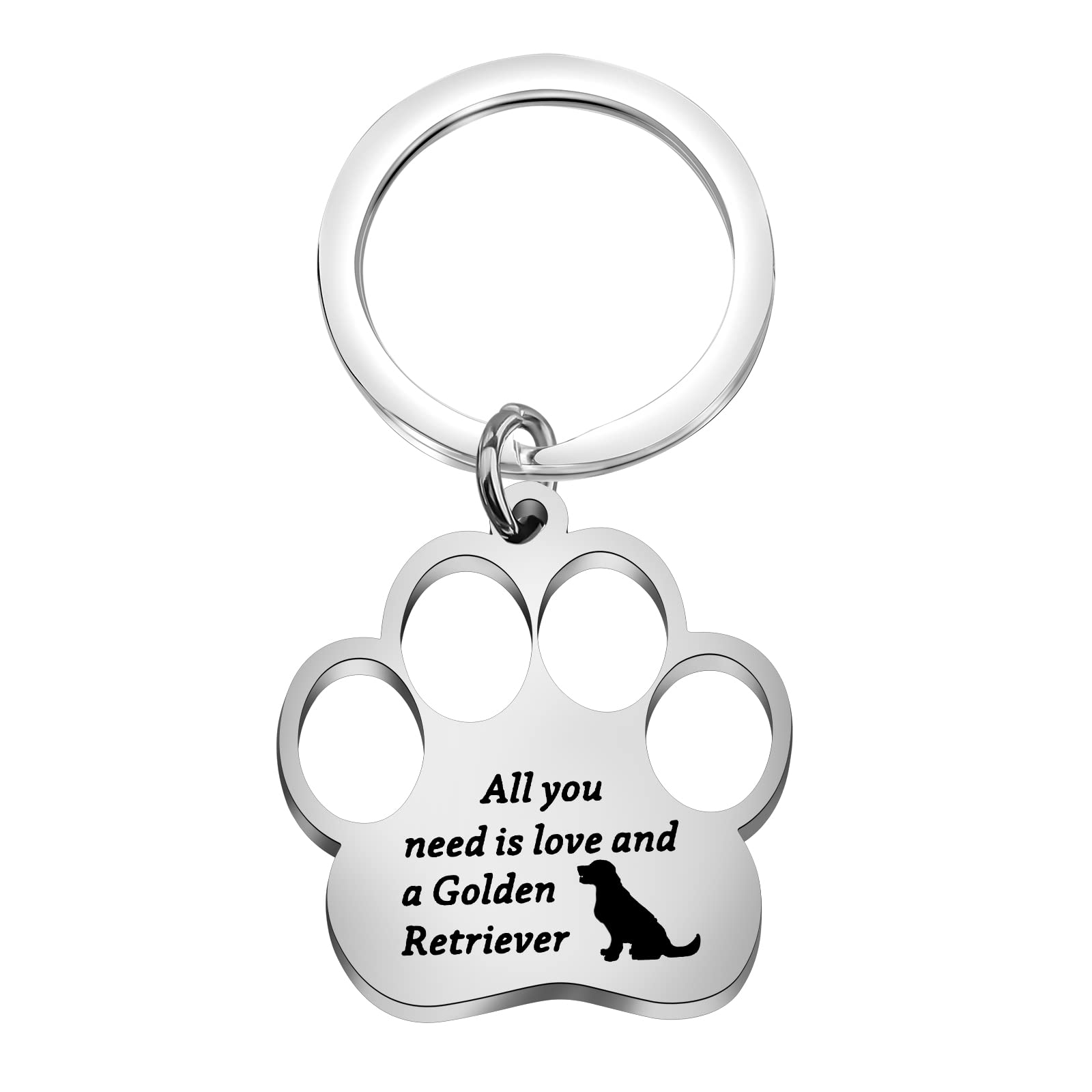 PENQI Golden Retriever Jewelry Keychain - Cute Dog Paw Charm for Dog Lovers - Perfect Gift for Golden Retriever Owners - Use for Keys, Bags, or as a Cute Accessory