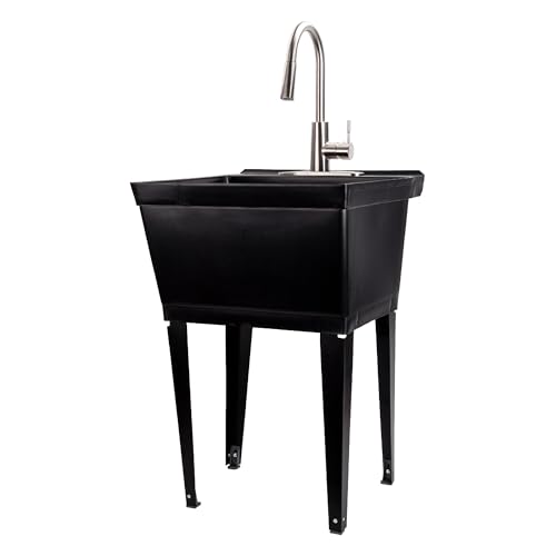 Stainless Faucet, Black Tub