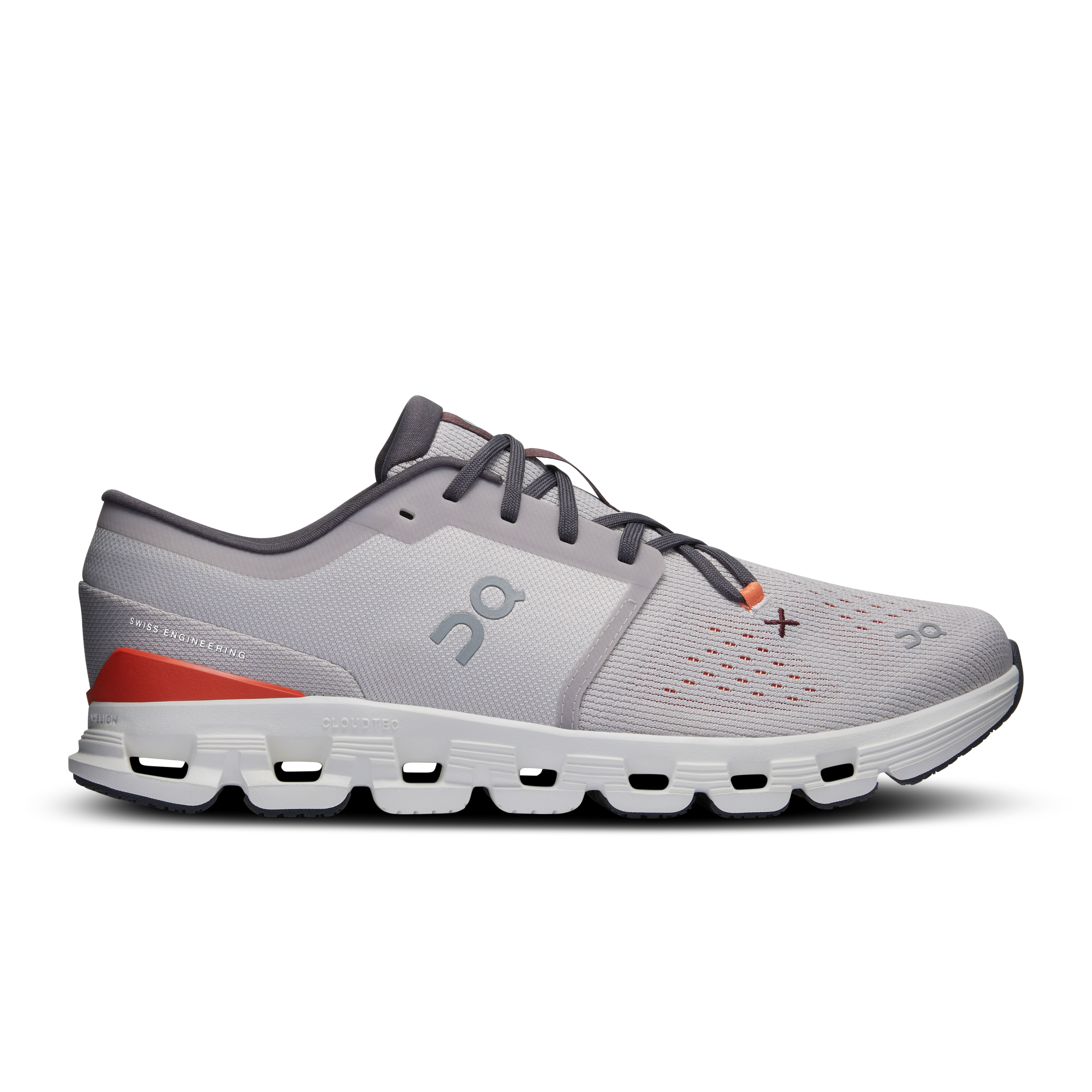 On Running Men's Cloud X 4 Running Shoes - Lightweight & Breathable Silver/Flame Color for Jogging, Gym Workouts & Daily Wear