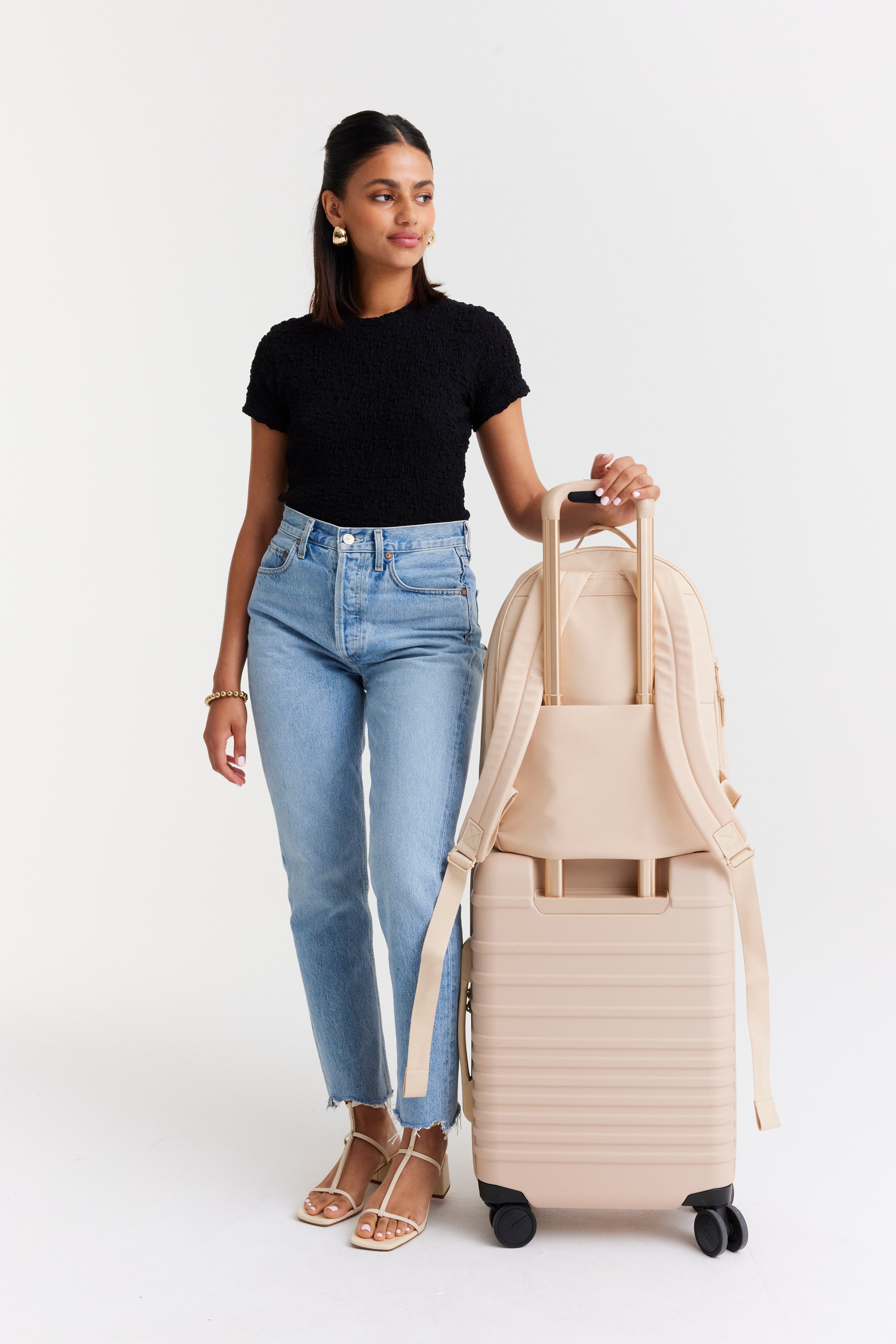 Stylish Beige Commuter Backpack for Work & Travel - Durable Laptop Bag with USB Charging Port | Perfect for Office, College & Daily Commute