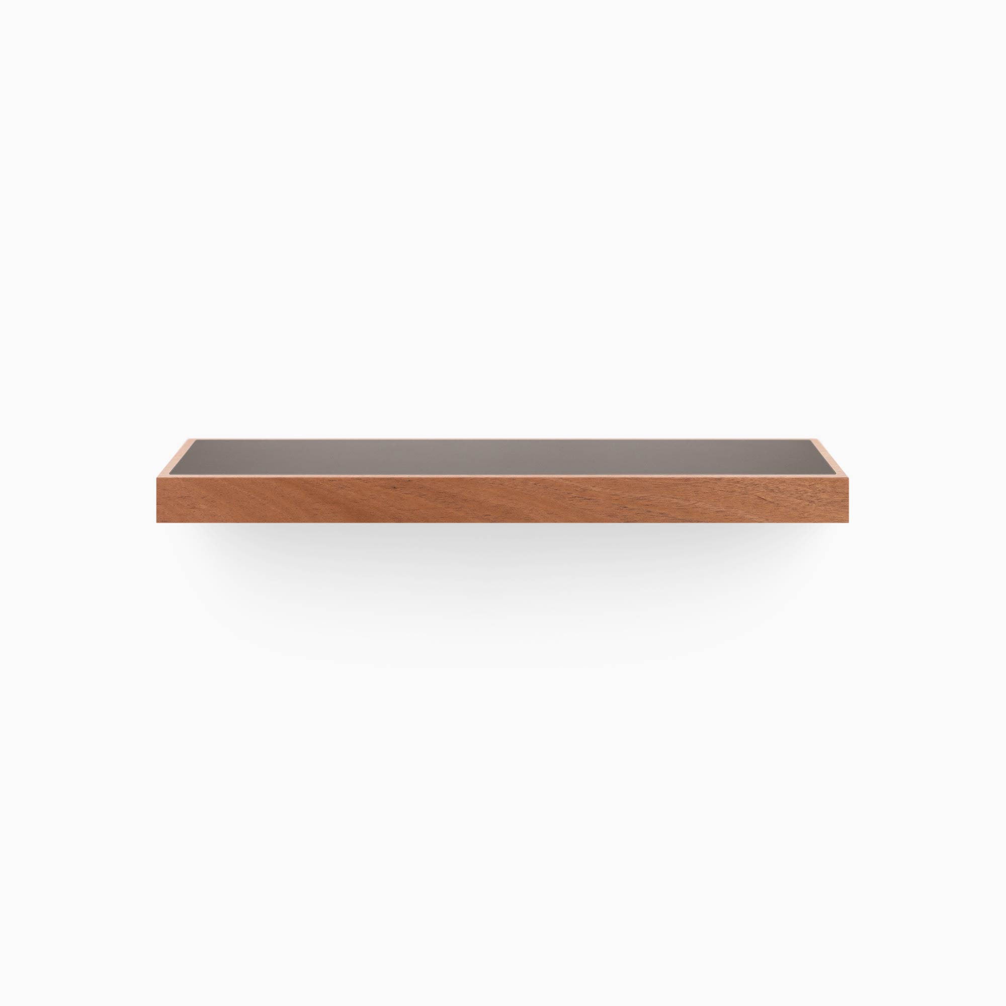 Aksel Inlay Mahogany Floating Shelf - Handcrafted Wood Wall Shelf for Living Room, Bathroom & Office Decor | Modern Storage Solution for Books, Plants & Home Accessories