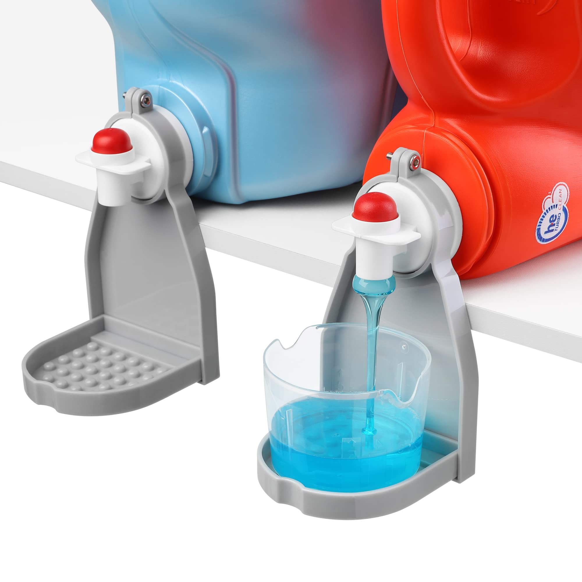 GBtroo 2-Pack Laundry Detergent Drip Catcher - No-Leak Detergent Cup Holder for Large Bottles - Fabric Softener & Liquid Soap Dispenser Tray - Saves Money & Prevents Mess (Ideal for Laundry Rooms, Utility Rooms & Apartments)