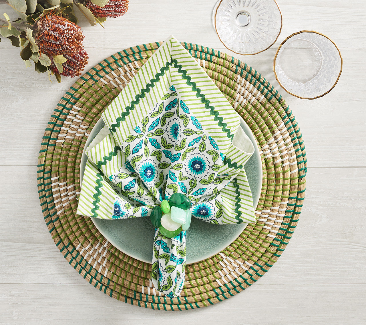 Premium Majorelle Placemats Set of 4 - Waterproof & Heat-Resistant Table Mats for Dining, Kitchen, and Outdoor Use - Elegant Home Decor for Parties & Everyday Meals