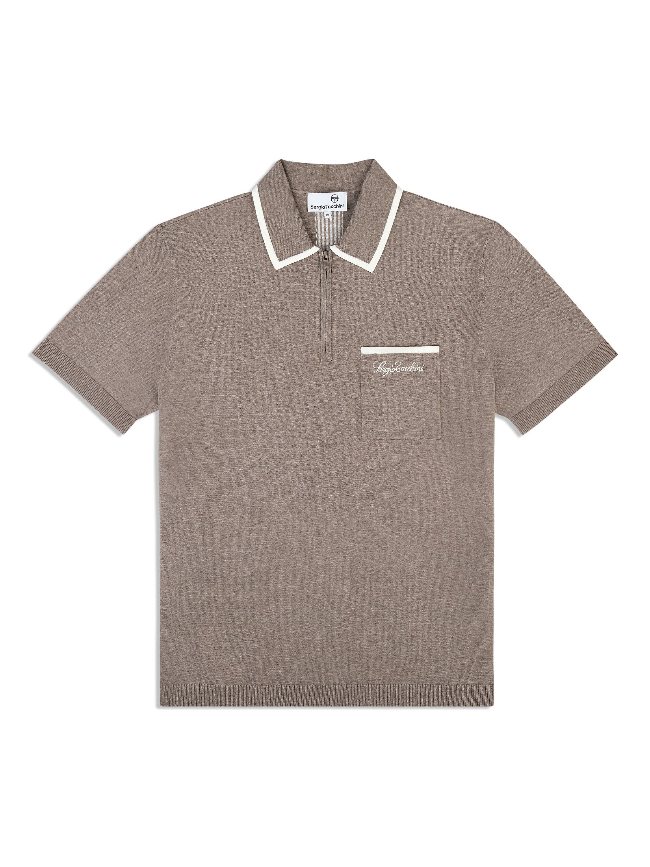 Enzo Knit Polo Shirt for Men - Soft & Comfortable Taupe Grey Casual Top for Business & Leisure Wear