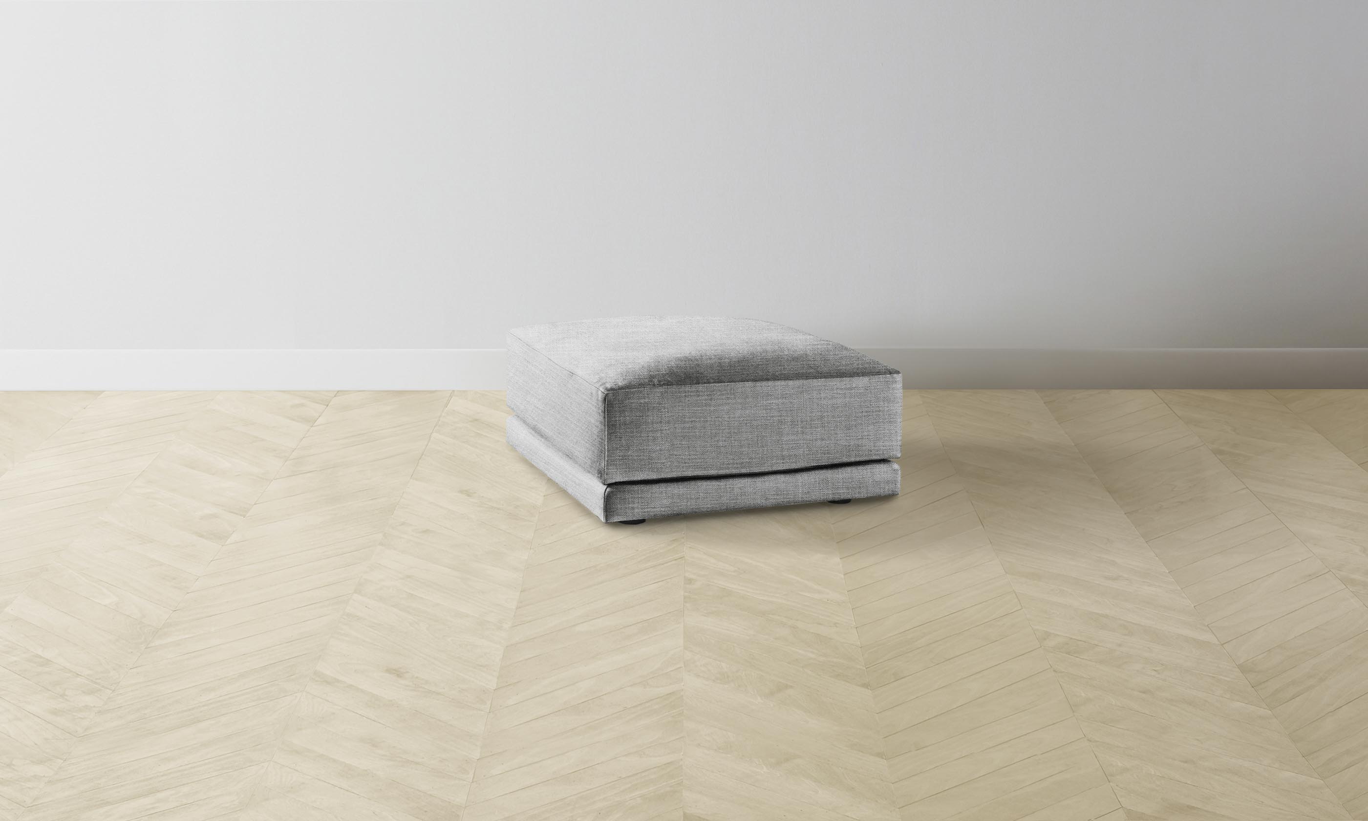 The Jones Ottoman - Performance Textured Tweed Alpine - Perfect for Living Room, Bedroom & Office Decor