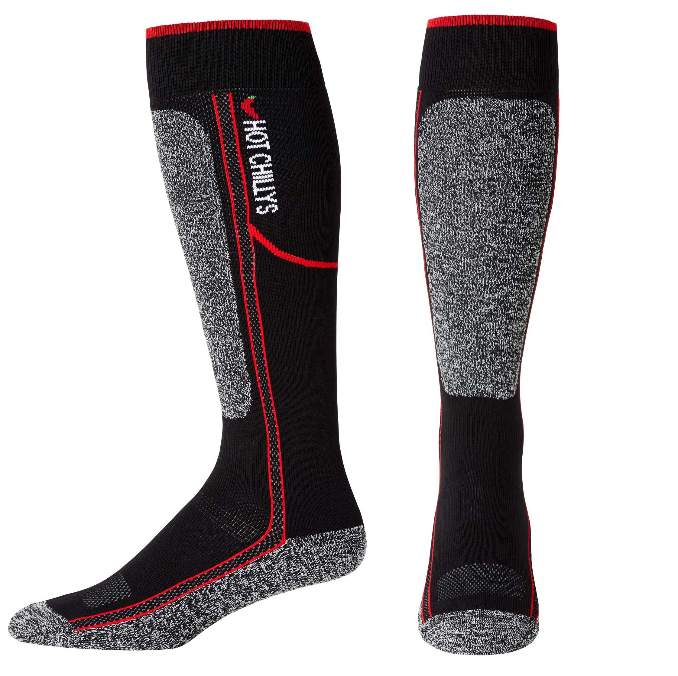 Hot Chillys Men's Elite Heat Mid Volume Thermal Socks for Hiking, Skiing & Winter Sports - Moisture-Wicking Cold Weather Socks for Outdoor Activities