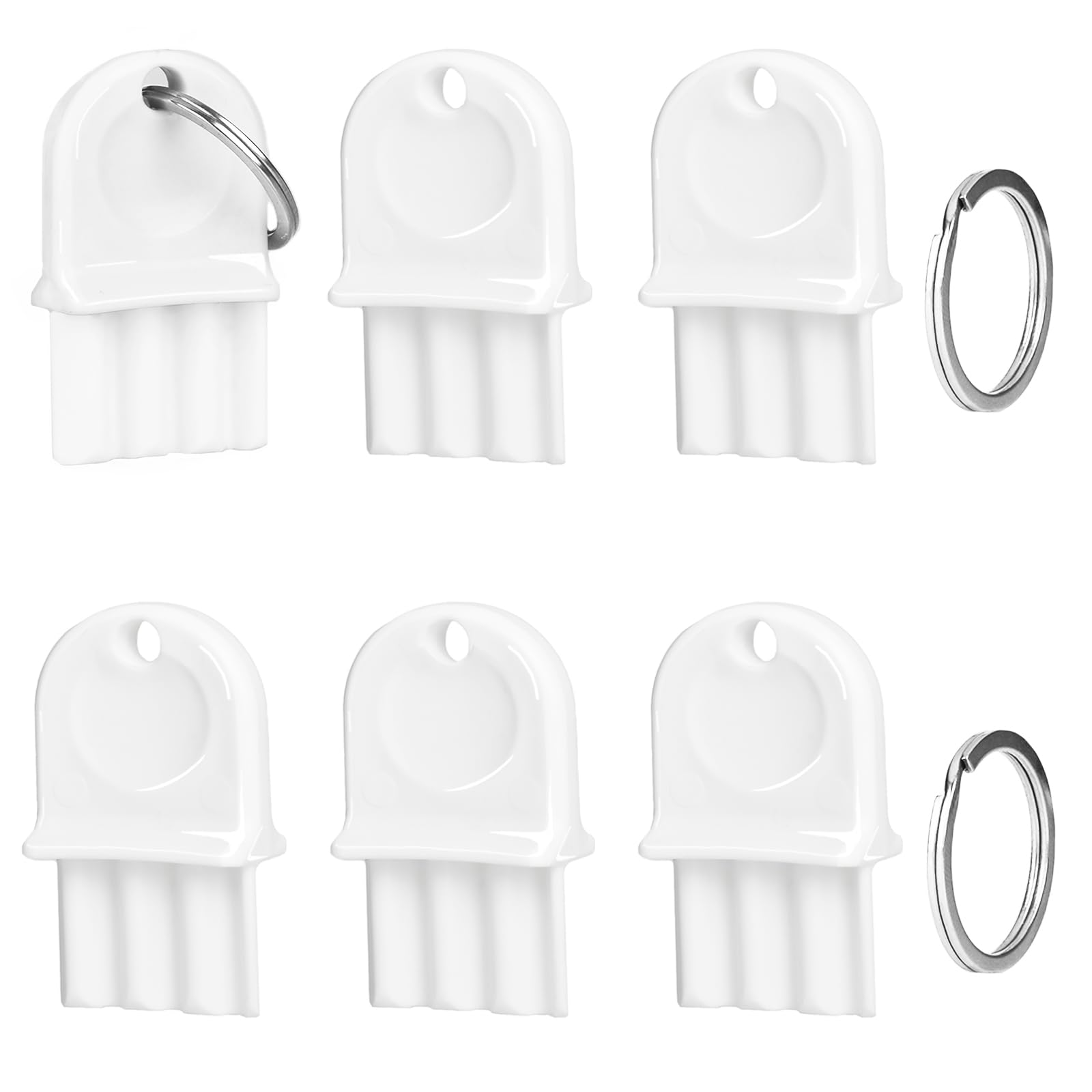 6-Pack Universal Waffle Toilet Paper Dispenser Keys - Hard Plastic Paper Towel Dispenser Keys for Commercial Restrooms, Offices & Public Washrooms - Fits Waffle-Shaped Lock Dispensers
