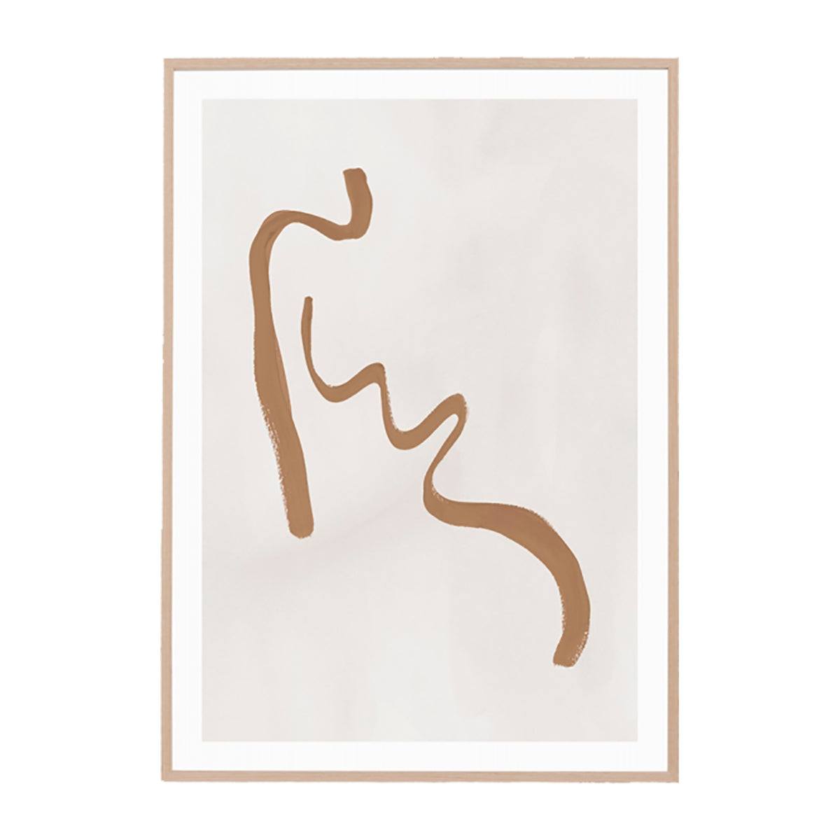 Abstract Figure Caramel Print Wall Art - Modern Home Decor for Living Room, Bedroom & Office | Unique Canvas Painting for Contemporary Interior Design