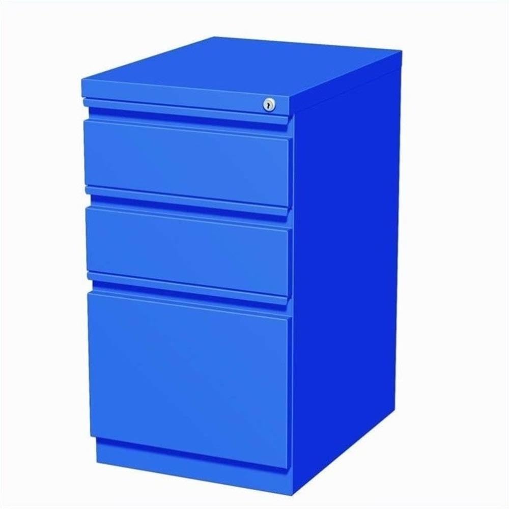 Hirsh 20-Inch Deep 3-Drawer Mobile File Cabinet - Classic Blue Metal Storage for Office, Home, or Classroom Organization