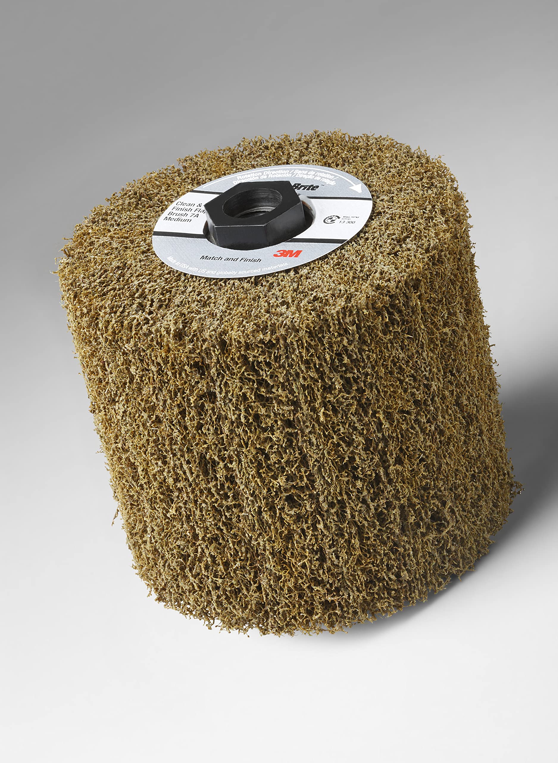 3M Scotch-Brite 7A Coarse Grit Aluminum Oxide Flap Brush - High Strength Metal Finishing Brush for Inline Sanders with Quick Change Threaded Attachment (4.5