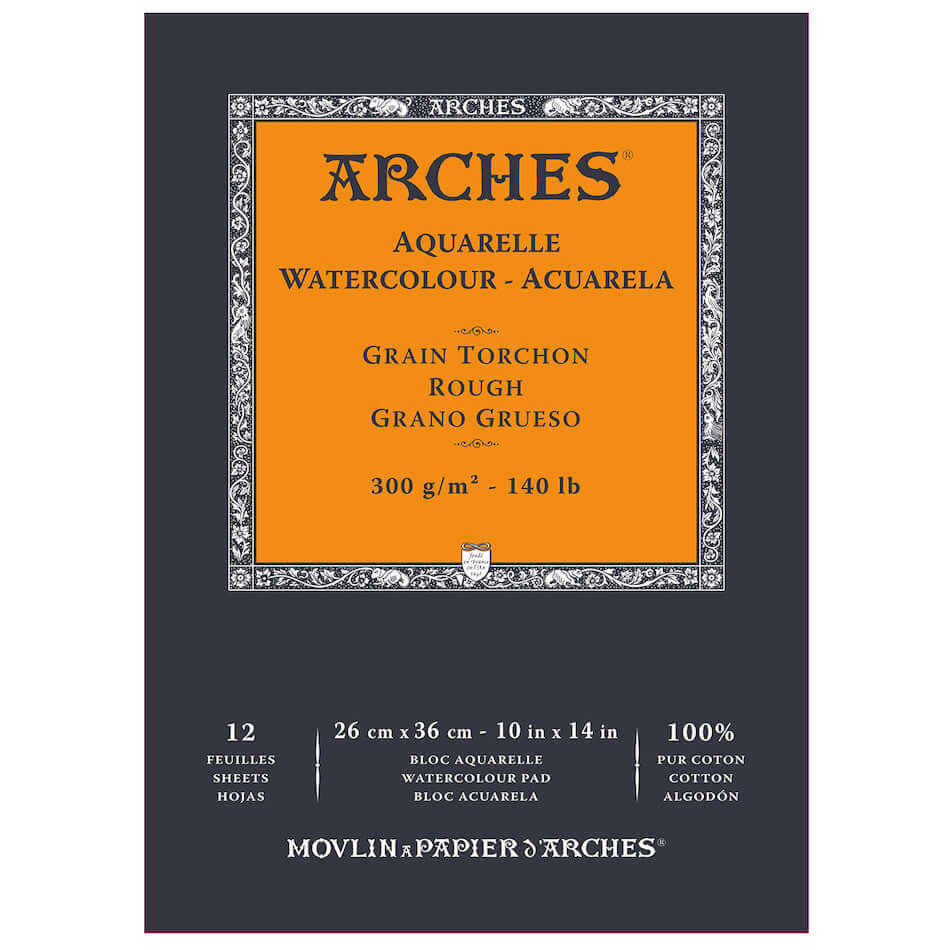 Arches Watercolor Rough Pad 26x36 Inches Natural White - Premium Cold Press Paper for Artists, Painting, Sketching & Mixed Media Art Projects