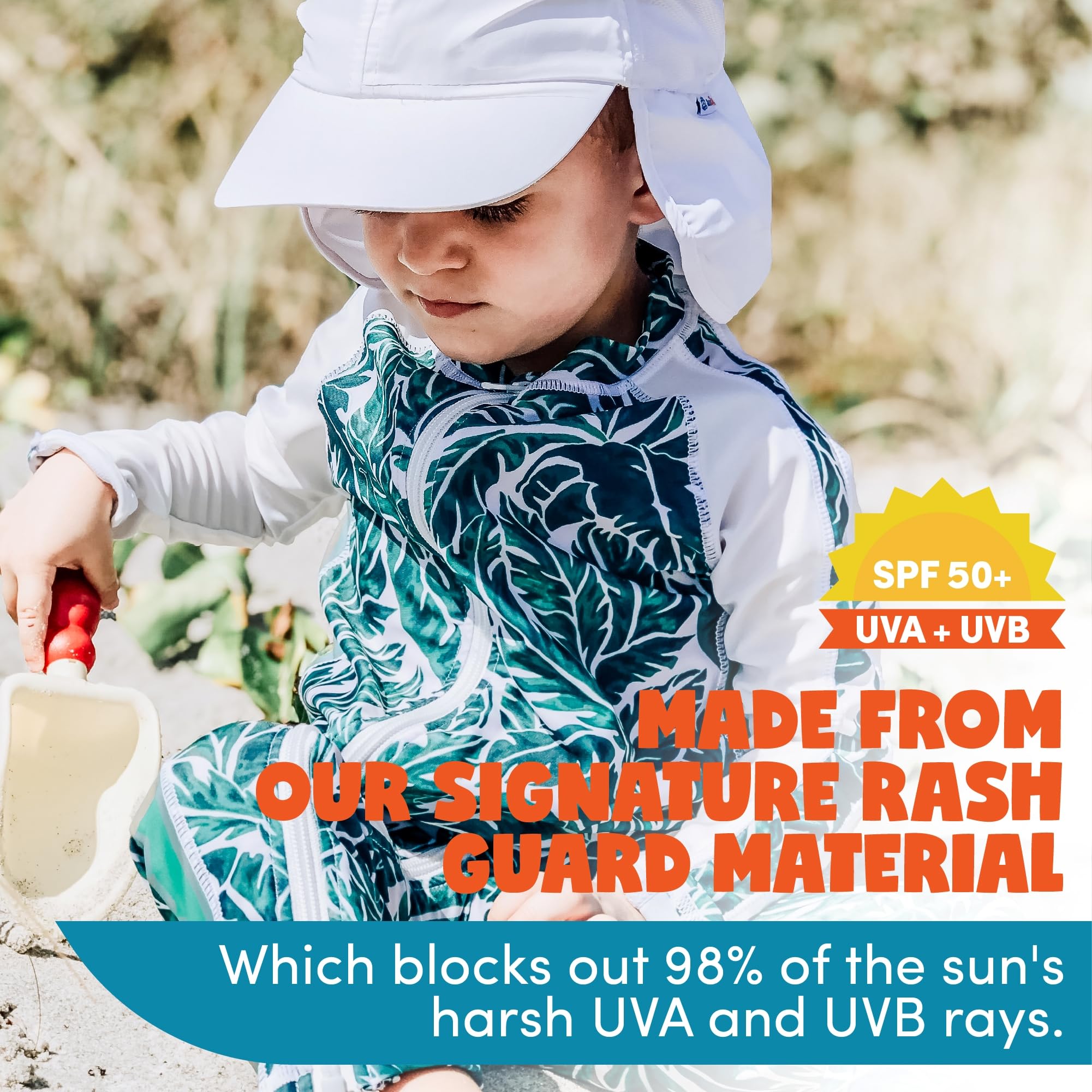 UPF 50+ Boys' Swimsuits - Long Sleeve Rash Guard for Toddlers & Kids - Beach & Pool Protection