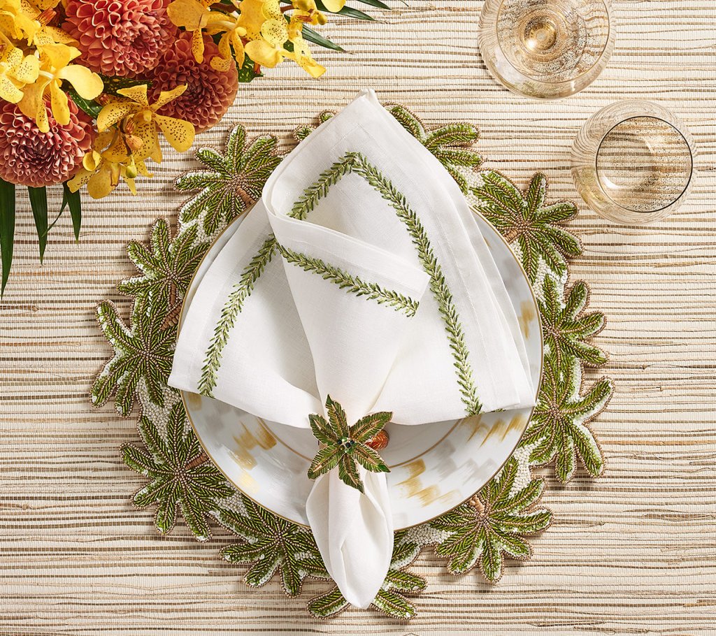 Premium Jardin Napkins Set of 4 - 100% Cotton Decorative Table Napkins for Dinner Parties, Weddings & Home Decor