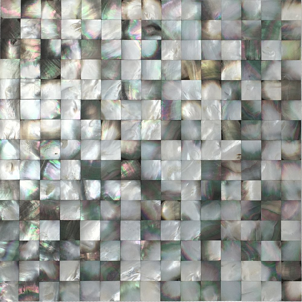 Mother of Pearl Backsplash Wall Tile - Serene Deep Sea Black 11.75