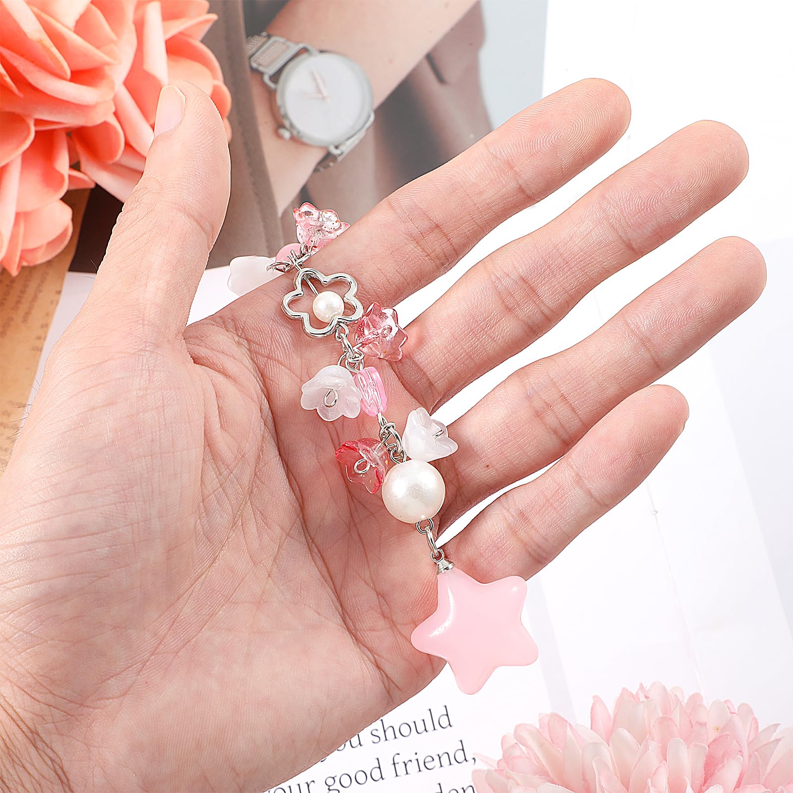 Y2K Aesthetic Cute Star & Heart Phone Charms - Stylish Cell Phone Straps, Keychain & Lanyard Accessories for Women - Perfect for Phone Decor, Gifts & Everyday Fashion
