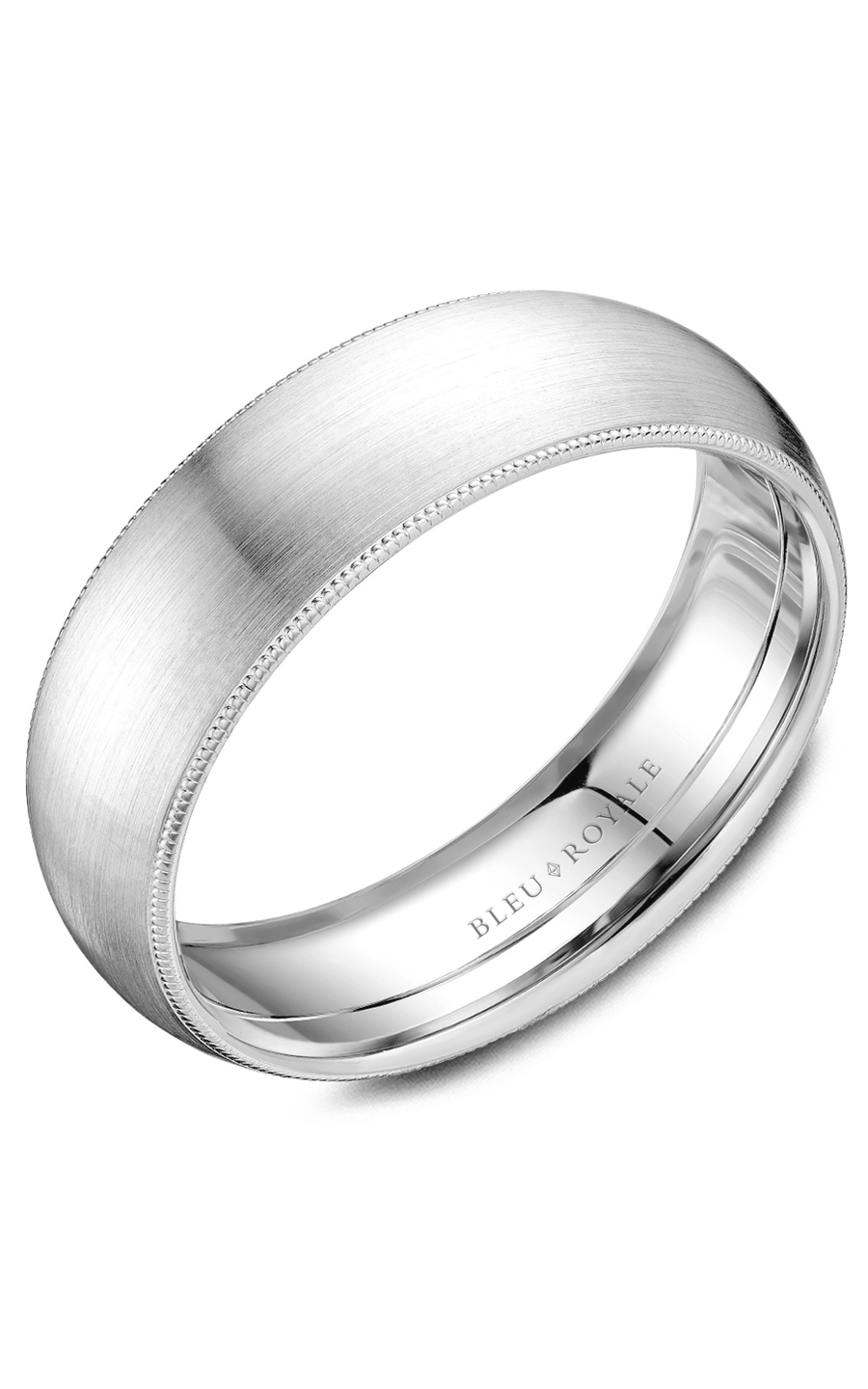 Bleu Royale Men's Wedding Band Ring - 6mm Comfort Fit Tungsten Carbide with Brushed Finish - Perfect for Engagement, Anniversary & Formal Occasions