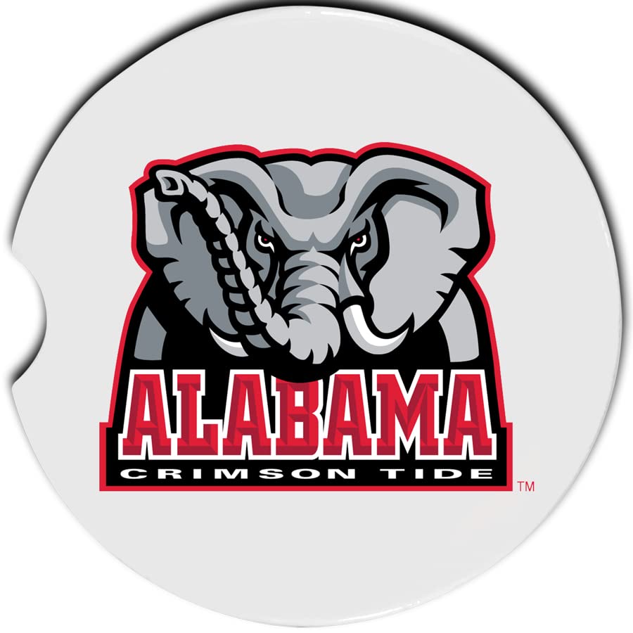 Alabama Roll Tide Car Coasters - University of Alabama Gifts Set of 4 Sandstone Cup Holder Coasters for Cars - Perfect for Game Day Tailgating & Alabama Crimson Tide Fans