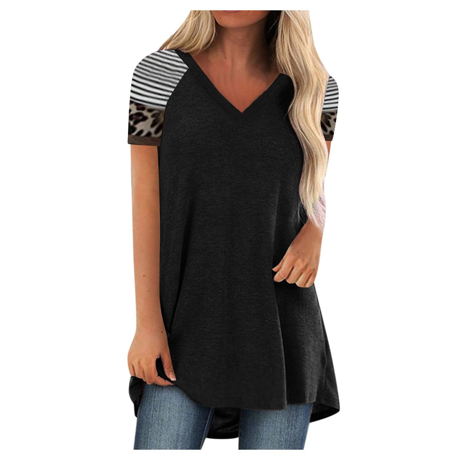 Women's Short Sleeve V-Neck Flowy Casual T-Shirts - Summer Workout Tank Tops for Women - Perfect for Gym, Yoga, Running & Everyday Wear