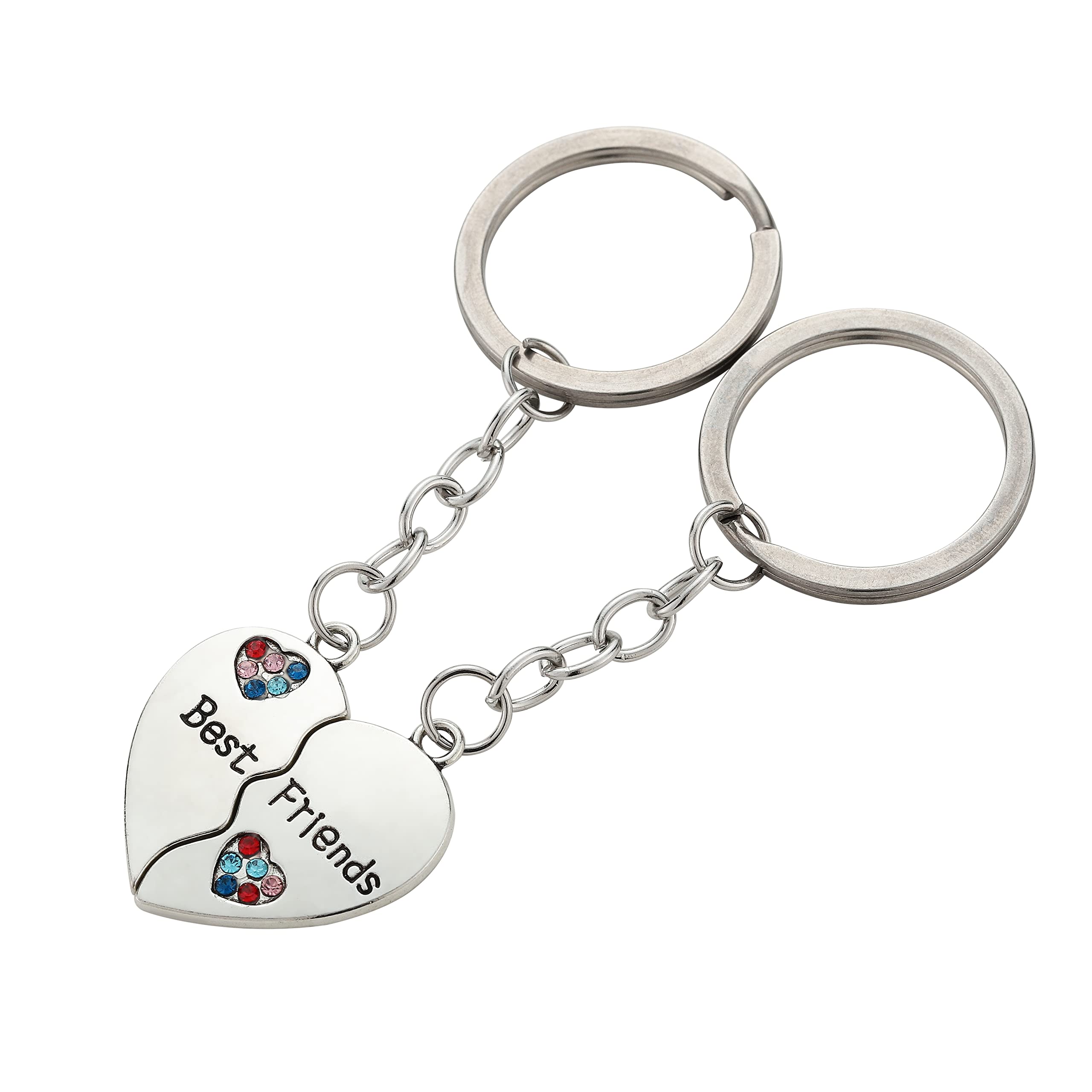 Best Friends Keychain Set for 2 - Matching BFF Gifts for Teens, Girls, Boys & Kids - Perfect Christmas, Birthday Present for Women & Men - Friendship Jewelry for Couples, Sisters, Besties (Great for Gifting, Travel & Everyday Carry)