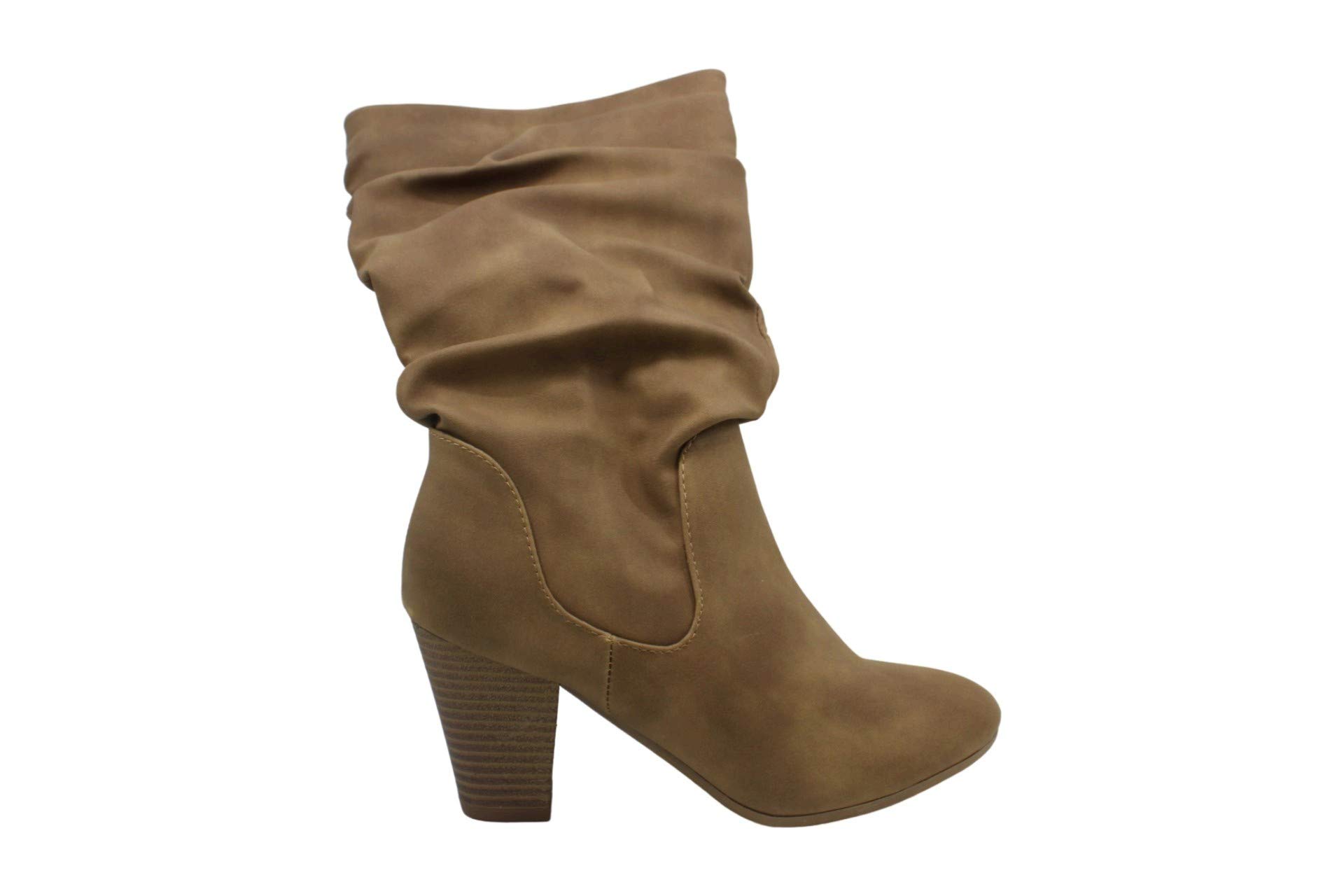 XOXO Women's Strasburg Western Tall Riding Boots - Tan Cowgirl Boots for Horseback Riding & Country Fashion