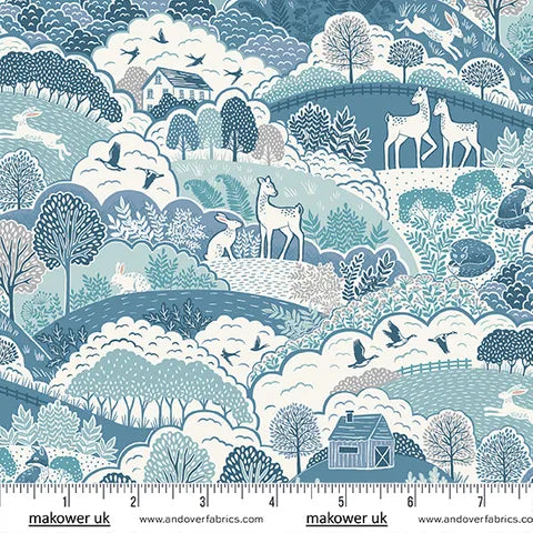 Foxwood Makower Fabrics M016B - Premium Cotton Fabric for Quilting, Sewing & Crafting - Perfect for DIY Home Decor, Clothing & Patchwork Projects