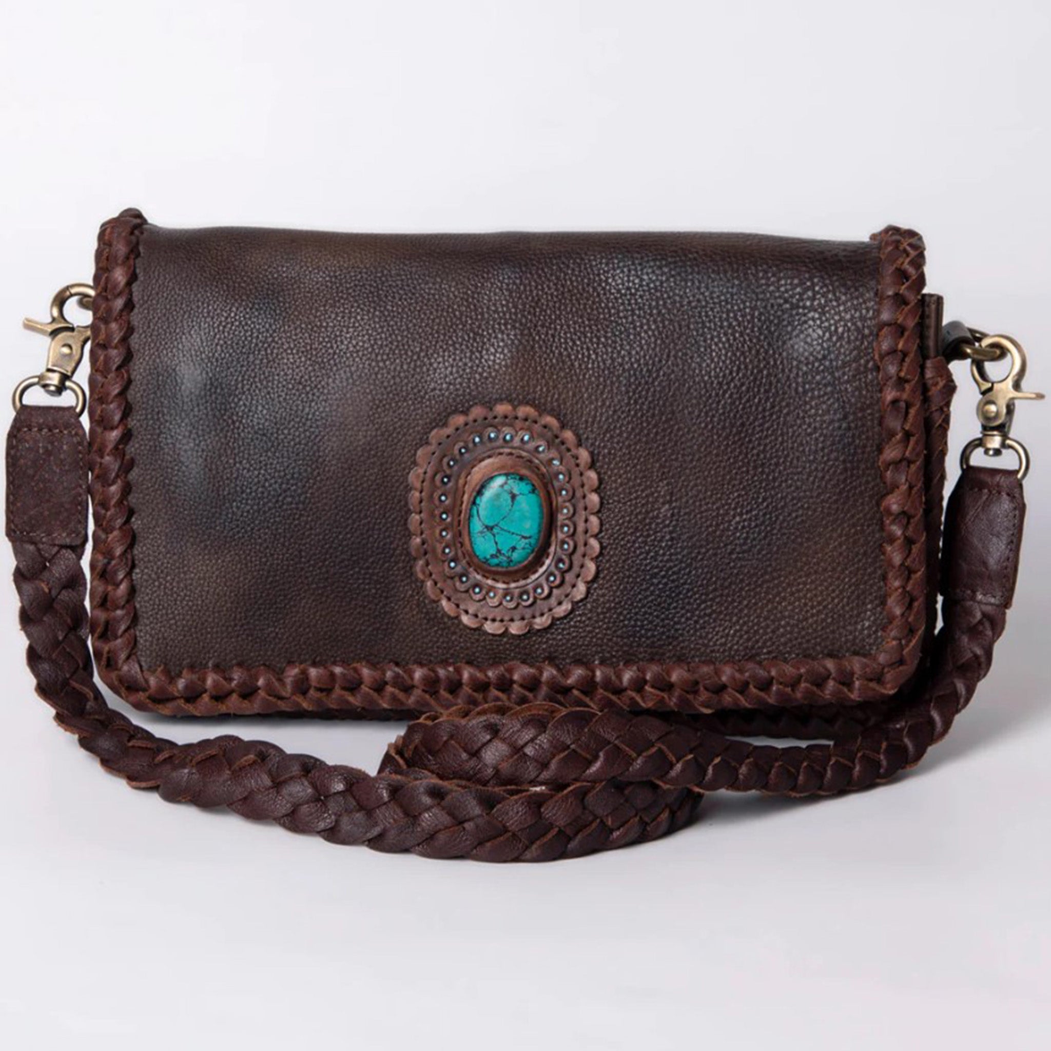 American Darling Smooth Leather Braid Purse - Stylish Crossbody Handbag for Women | Perfect for Work, Travel & Everyday Use
