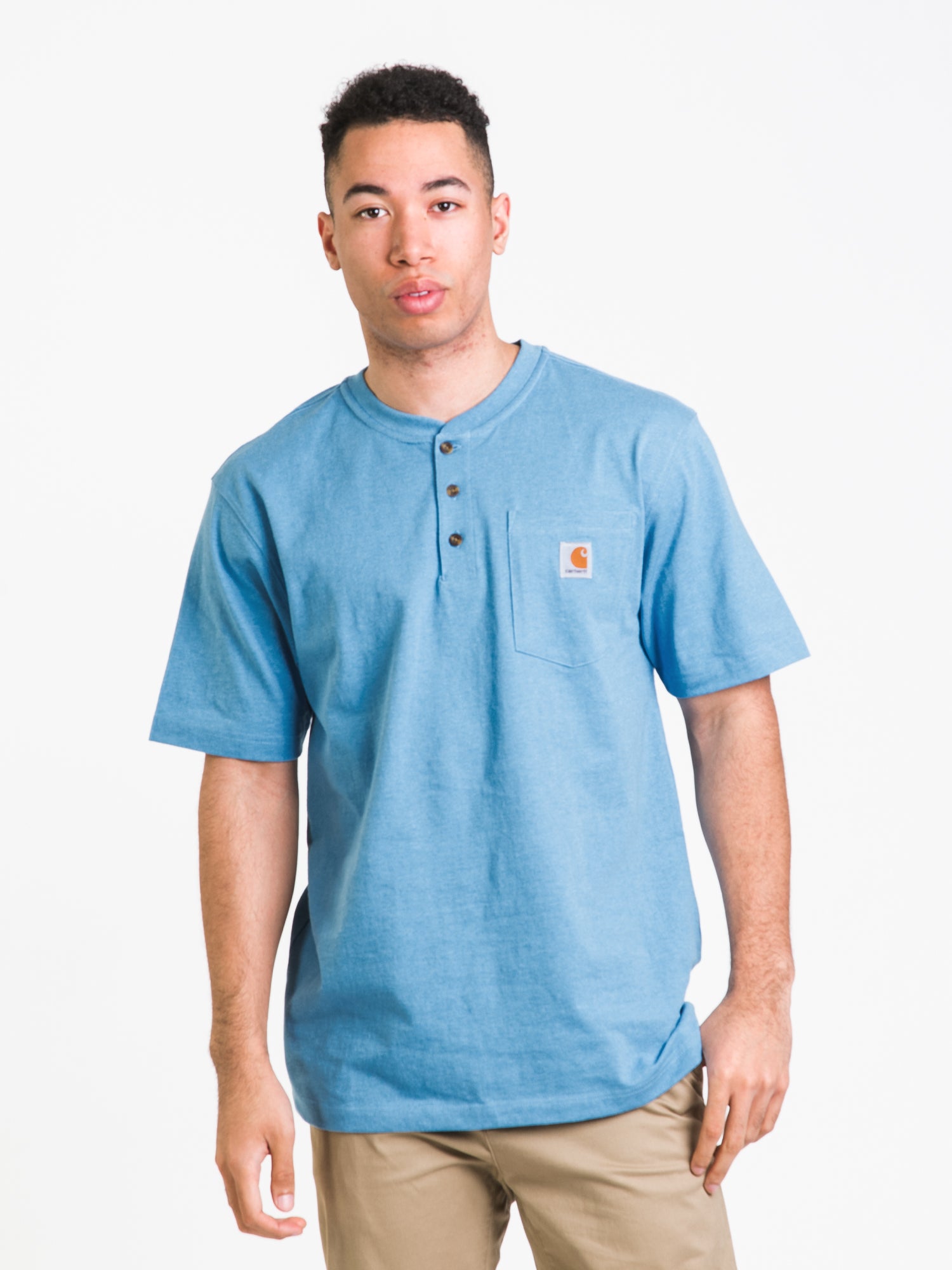 Carhartt Loose Fit Heavyweight Pocket T-Shirt for Men - Durable Workwear Tee with Front Pocket - Perfect for Construction, Outdoor Work & Casual Wear