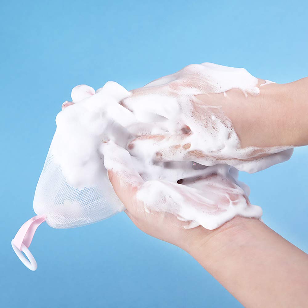 6-Piece Foaming Net Set for Face Cleansing & Shower - Soft Bubble Mesh Bag for Gentle Exfoliation & Deep Cleaning - Perfect for Skincare Routine & Spa Day at Home