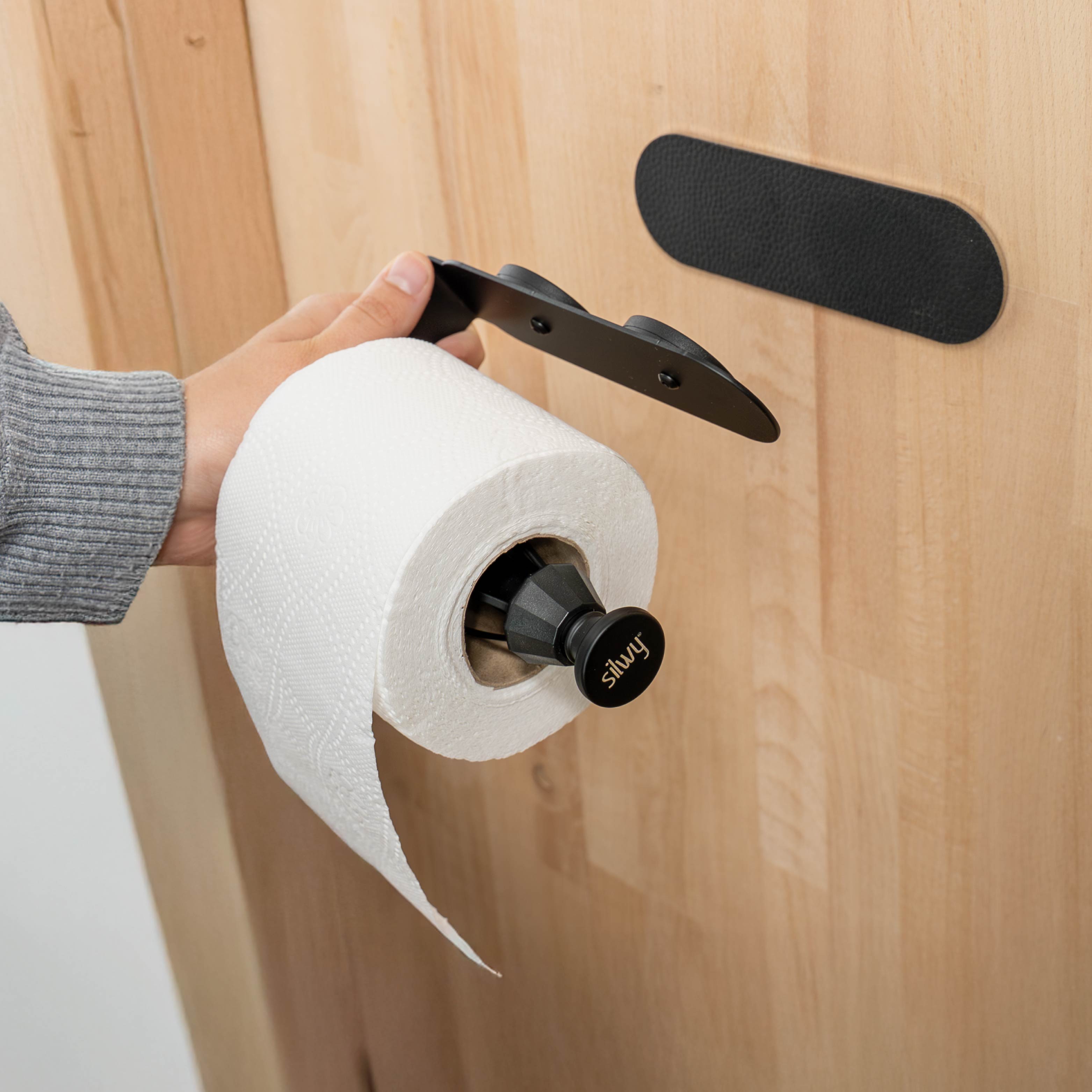 Magnetic Toilet Paper Holder with Metal Bar - Strong & Rustproof Bathroom Organizer for Modern Homes