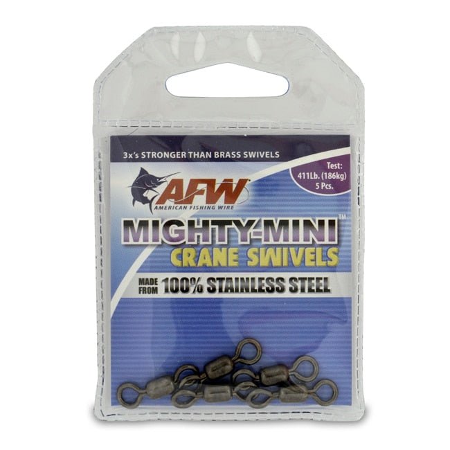 AFW Mighty Mini Stainless Steel Crane Swivels - Corrosion-Resistant Fishing Swivel Hooks for Saltwater & Freshwater - Perfect for Anglers, Boating, and Outdoor Adventures