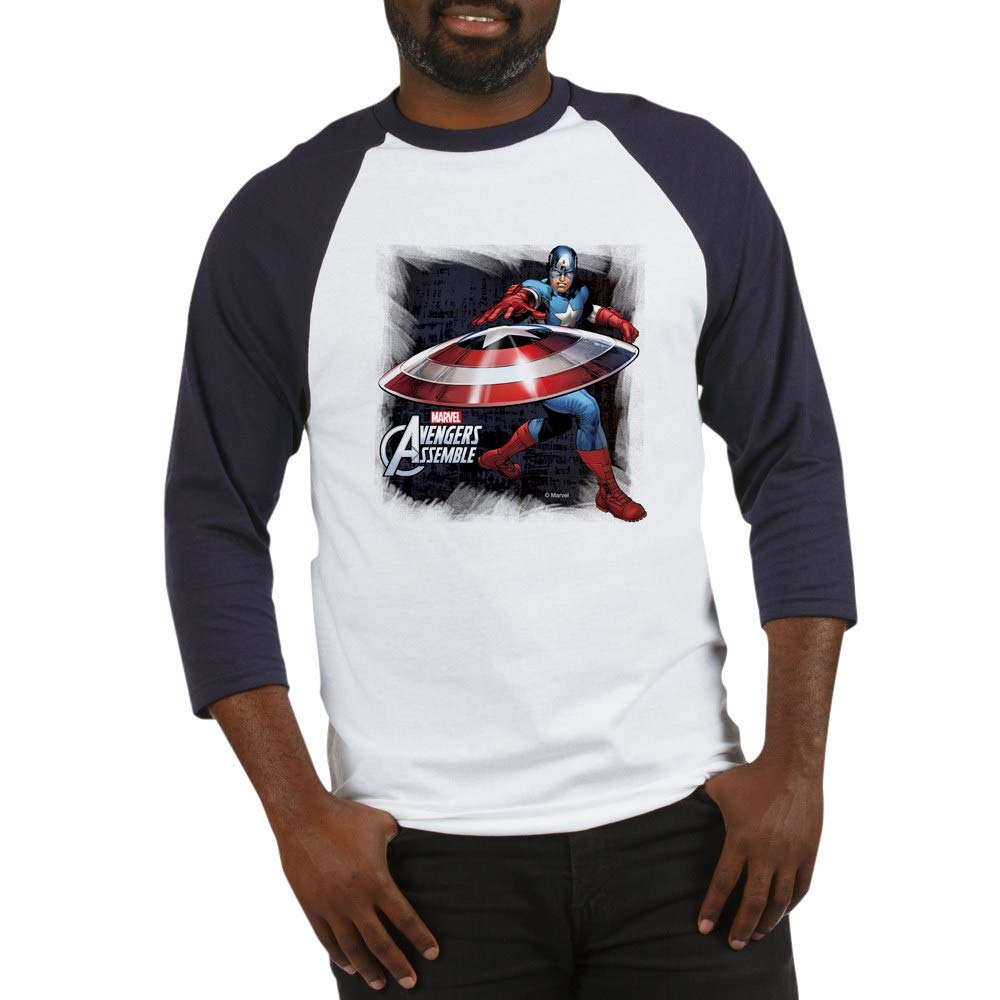 Captain America with Shield Baseball Shirt - Marvel Avengers Superhero Graphic Tee for Men & Women | Perfect for Cosplay, Comic Con & Casual Wear