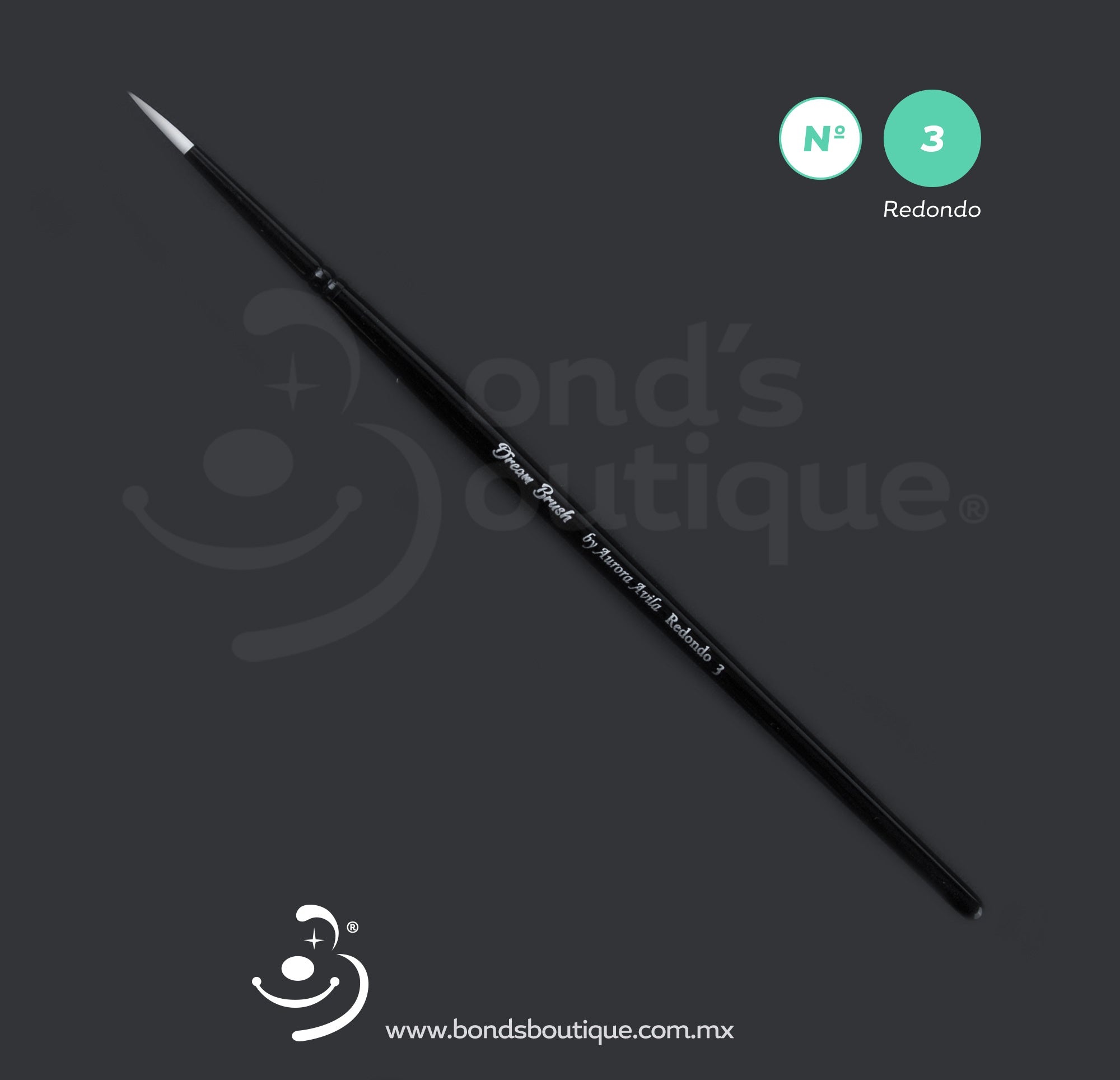 Dream Brush Redondo #3 - Professional Makeup Brush for Flawless Blending & Contouring | Perfect for Foundation, Concealer & Powder Application